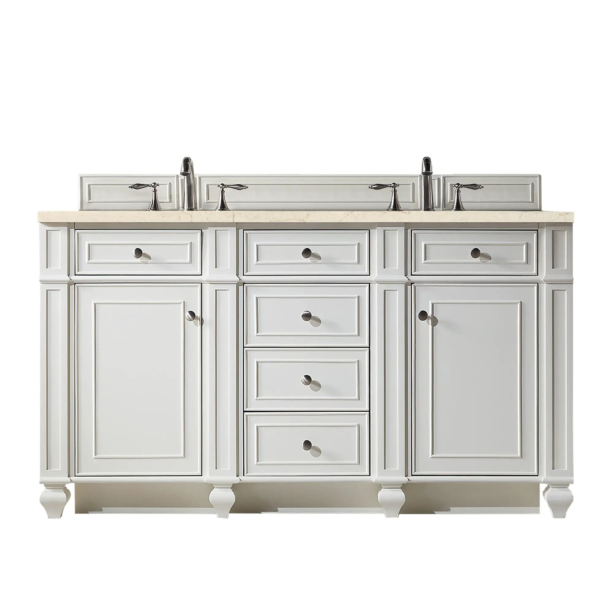 James Martin Bristol 60" Double Vanity Set - Bright White by James Martin Vanities