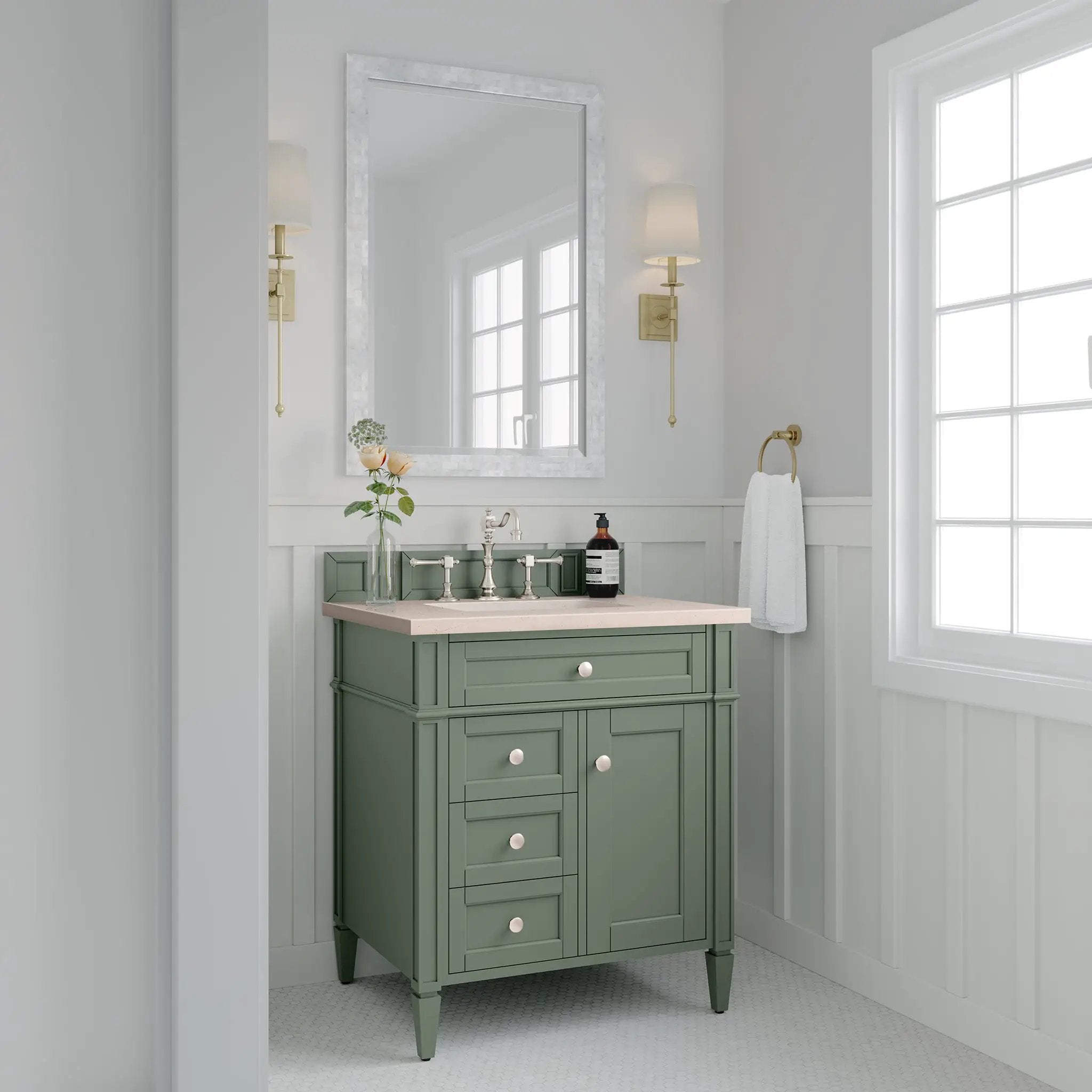 smokey celadon vanity
