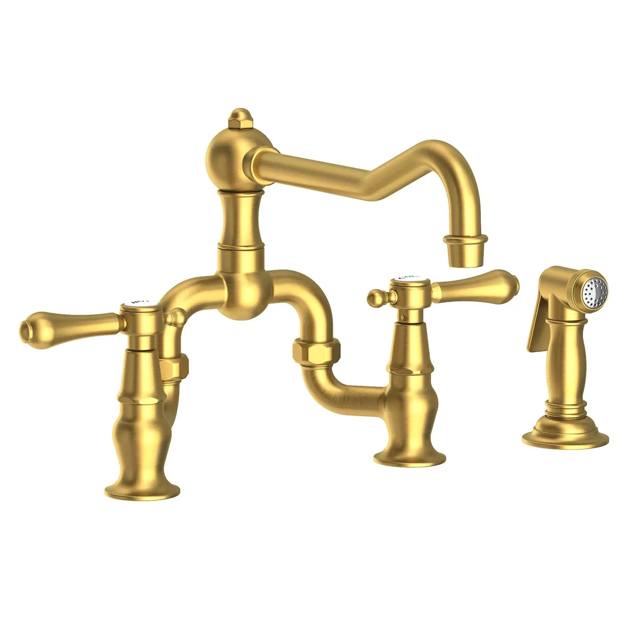 Newport Brass Chesterfield Kitchen Bridge Faucet with Side Spray by Newport Brass