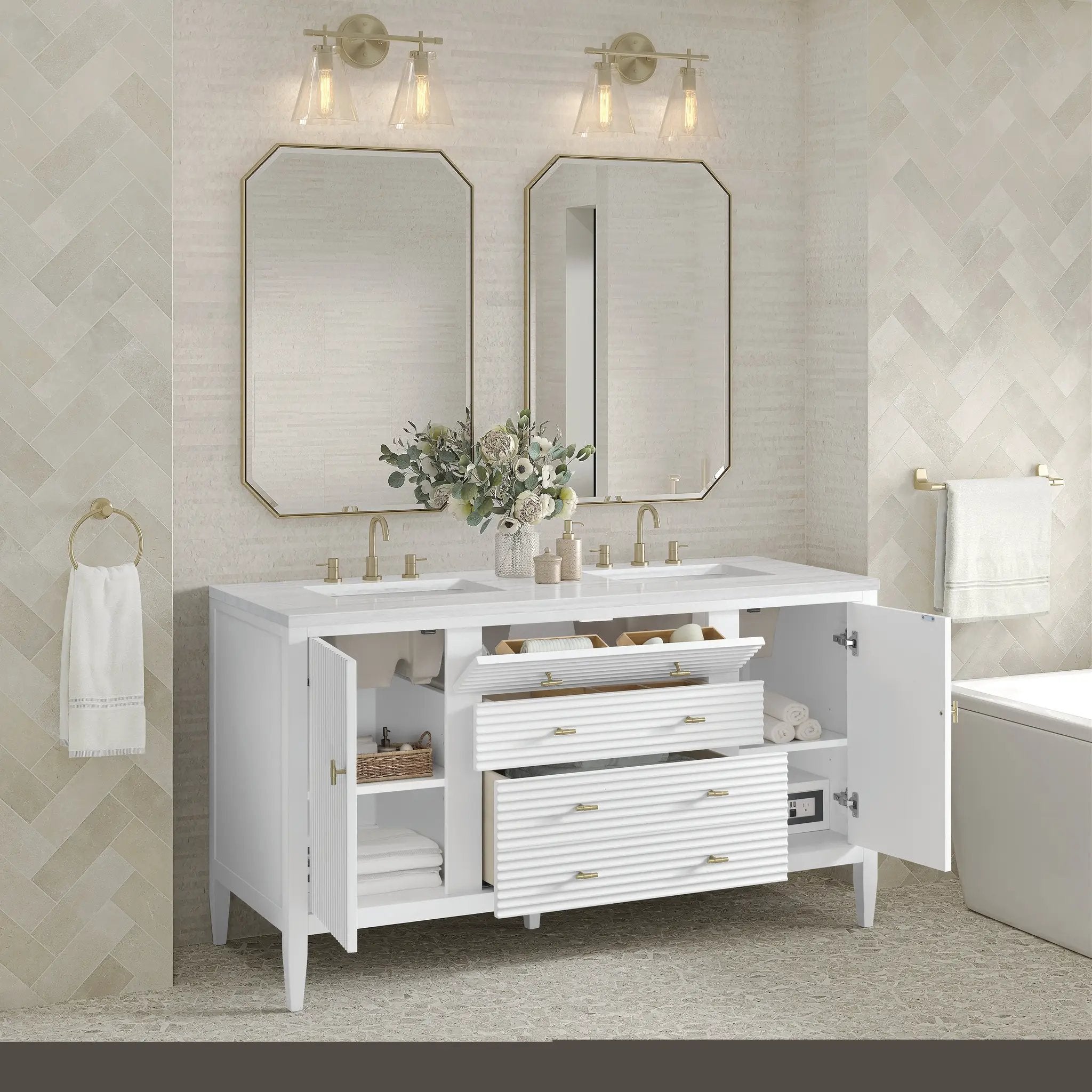 bright white vanity