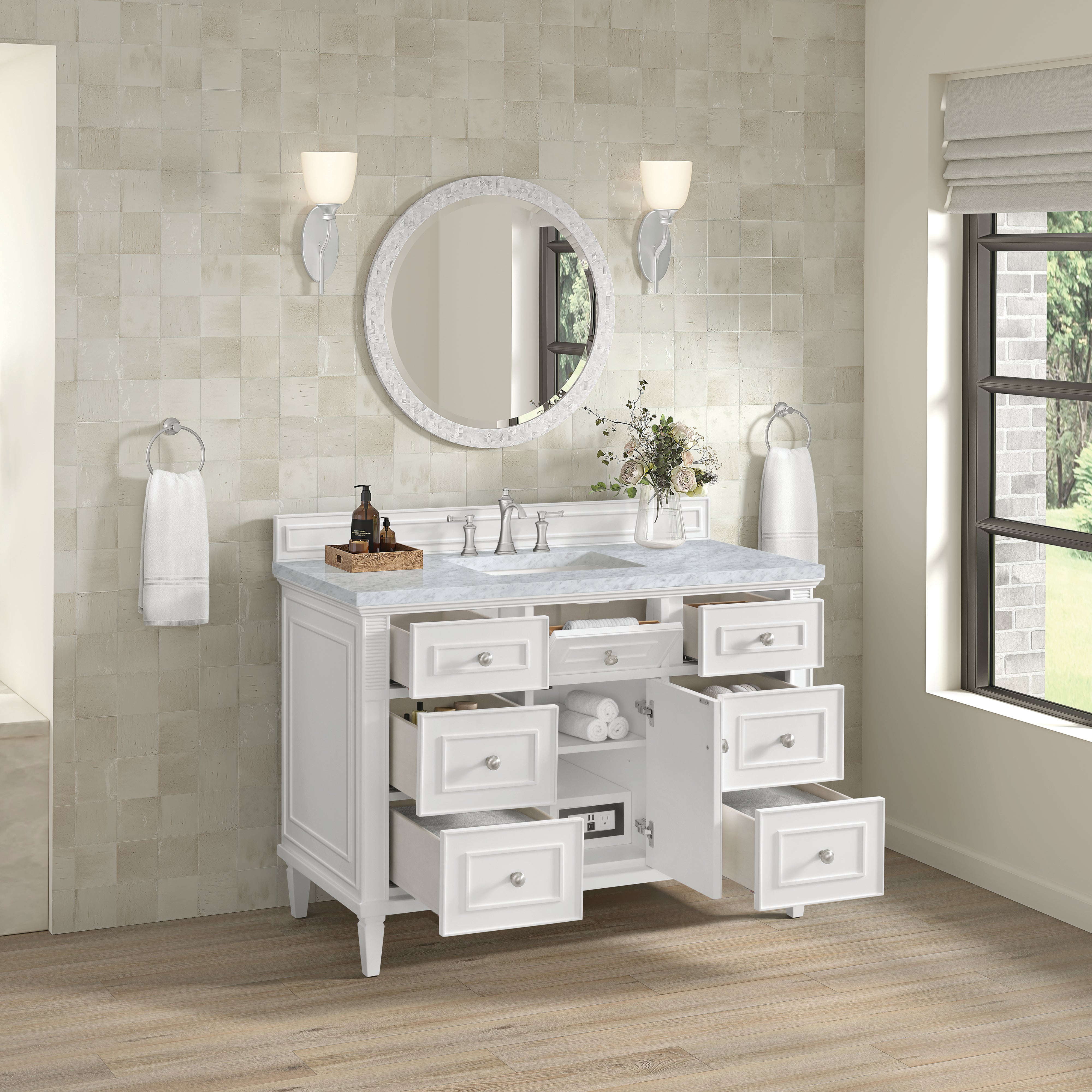 bright white vanity