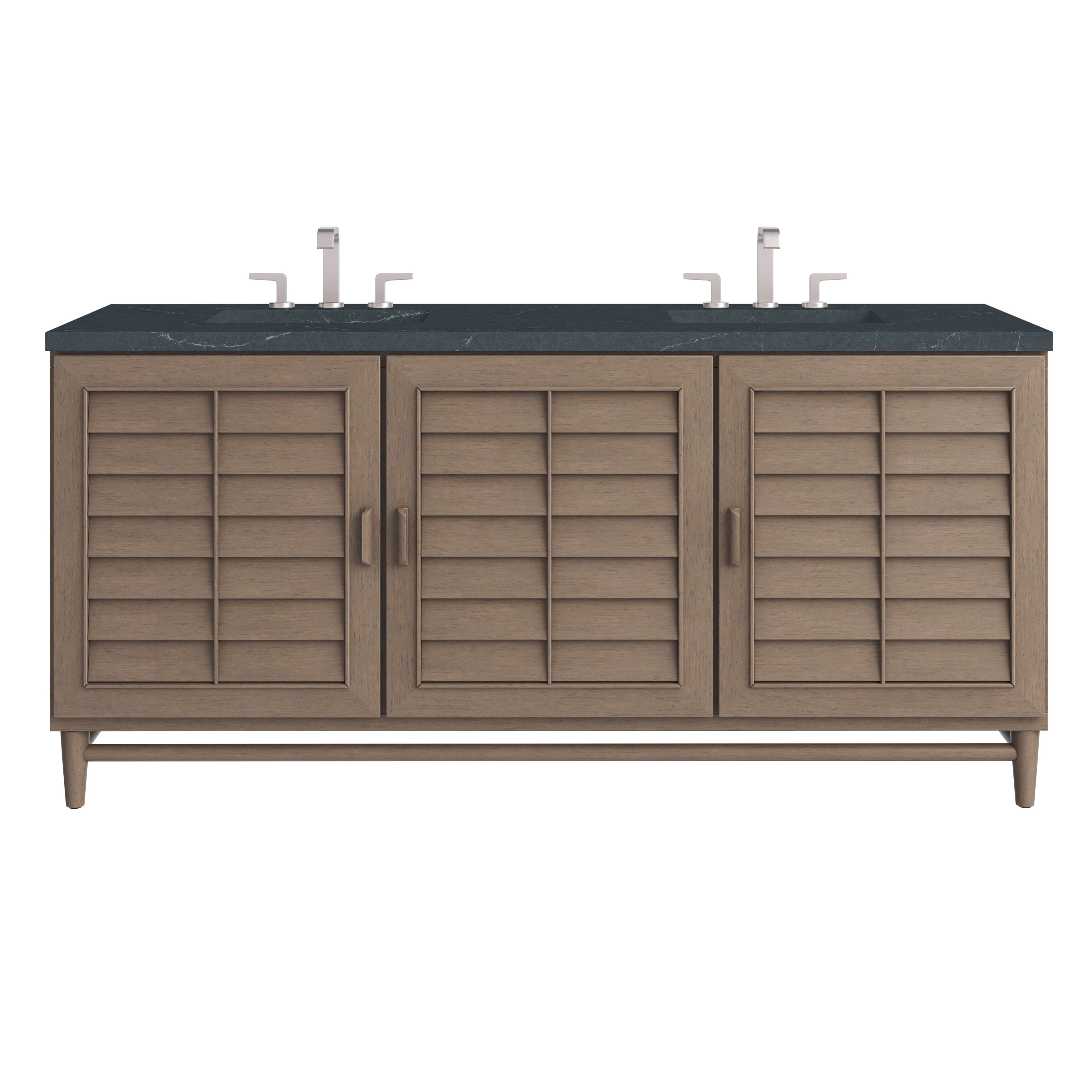 James Martin Portland 72" Double Vanity Set - Whitewashed Walnut