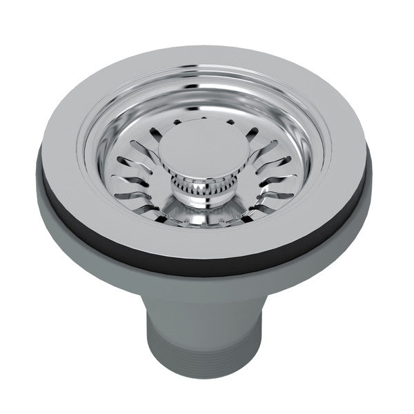 polished chrome basket strainer