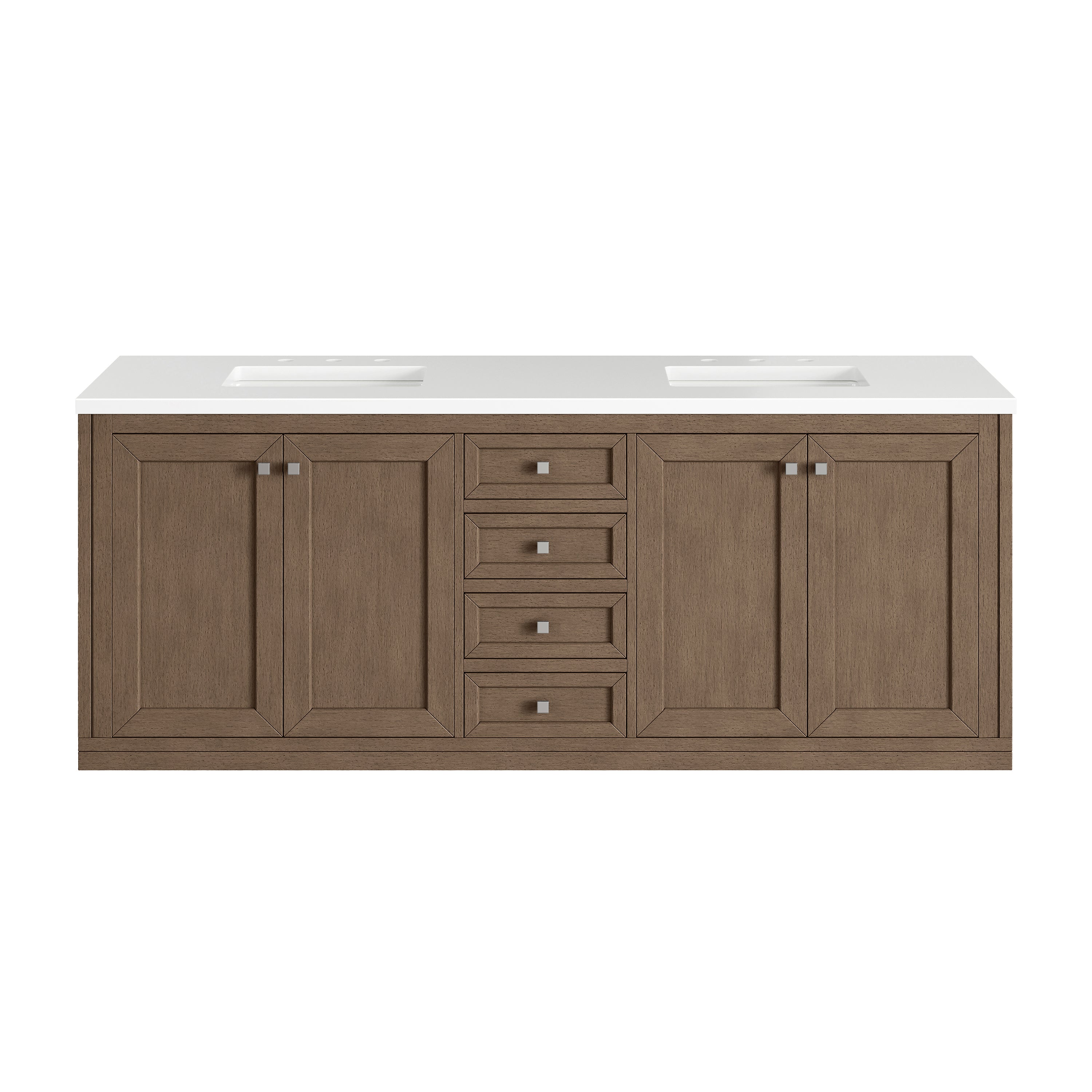 James Martin Vanities Chicago 72" Double Vanity - Whitewashed Walnut