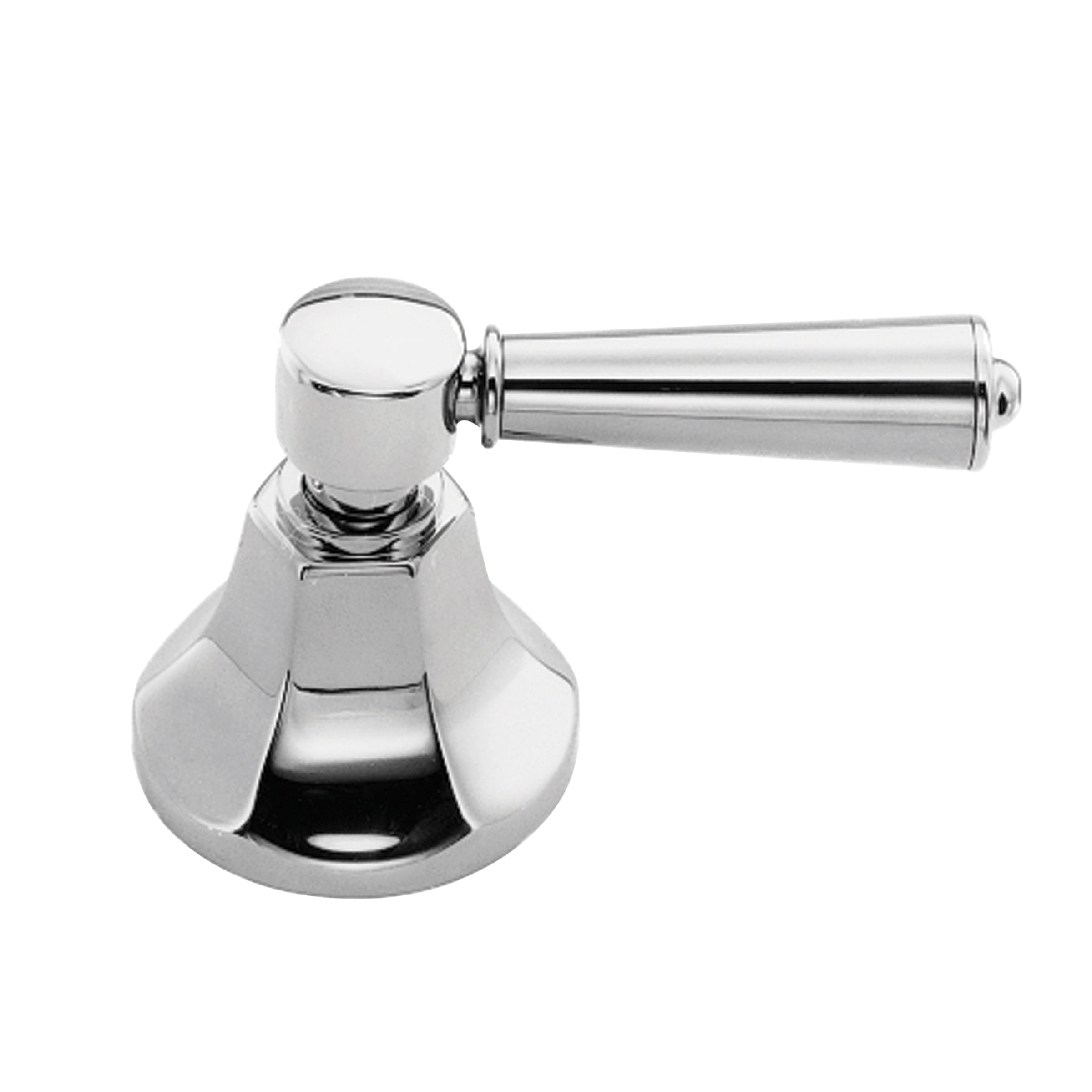 polished chrome flow control handle