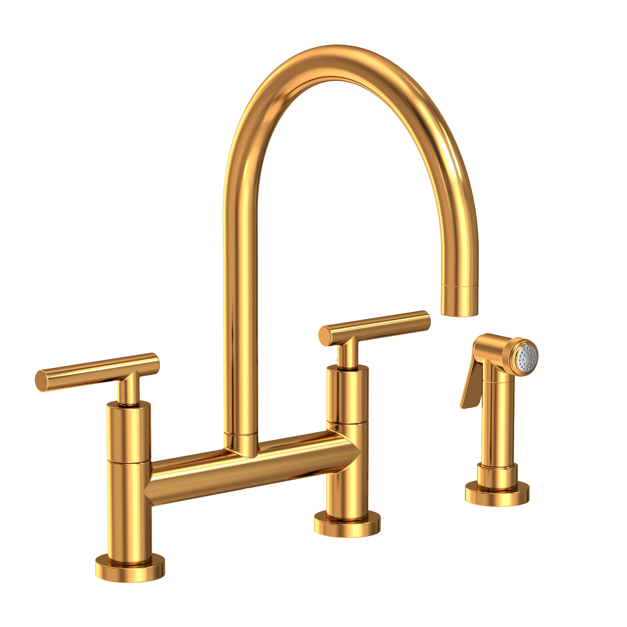 Newport Brass East Linear Kitchen Bridge Faucet with Side Spray
