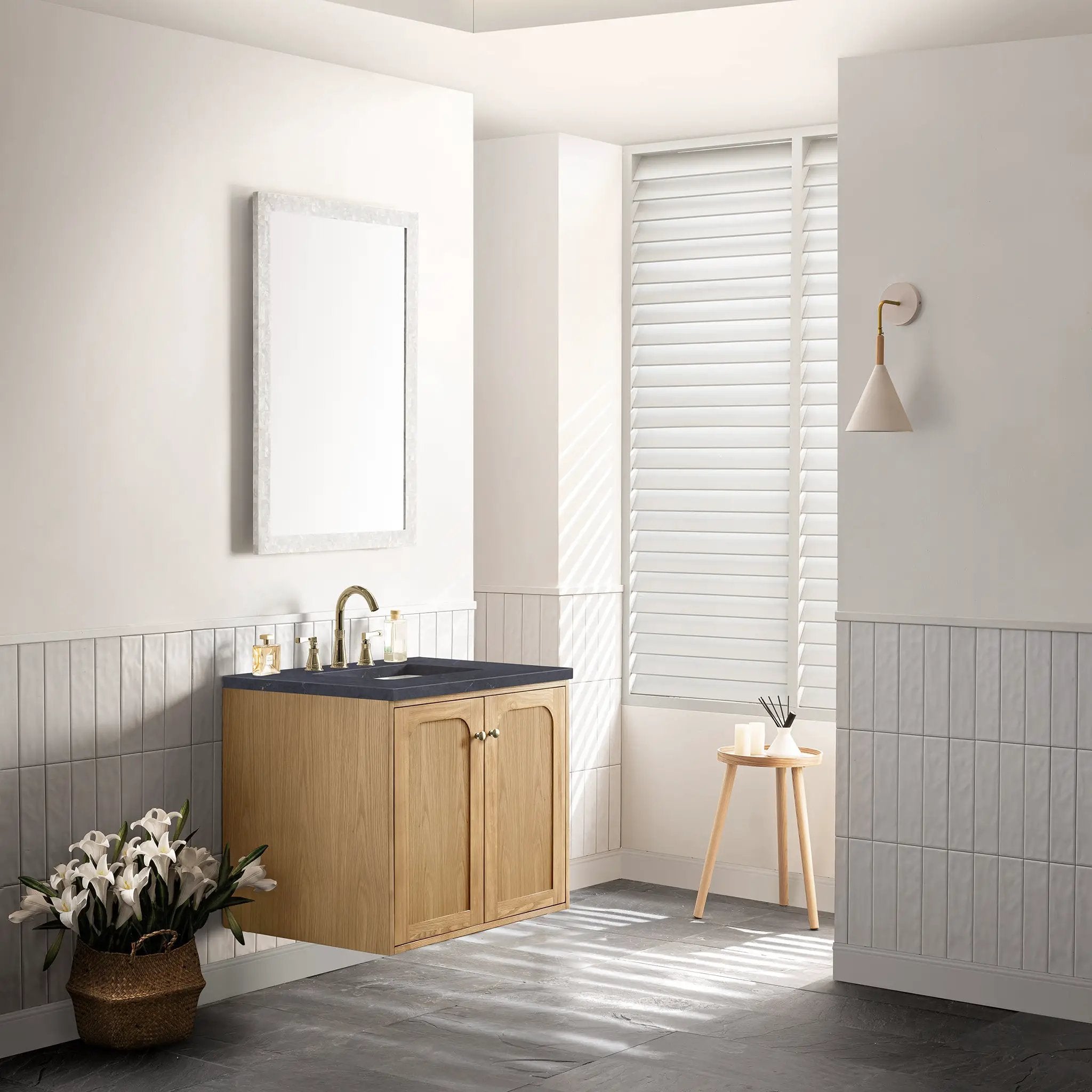 light natural oak vanity