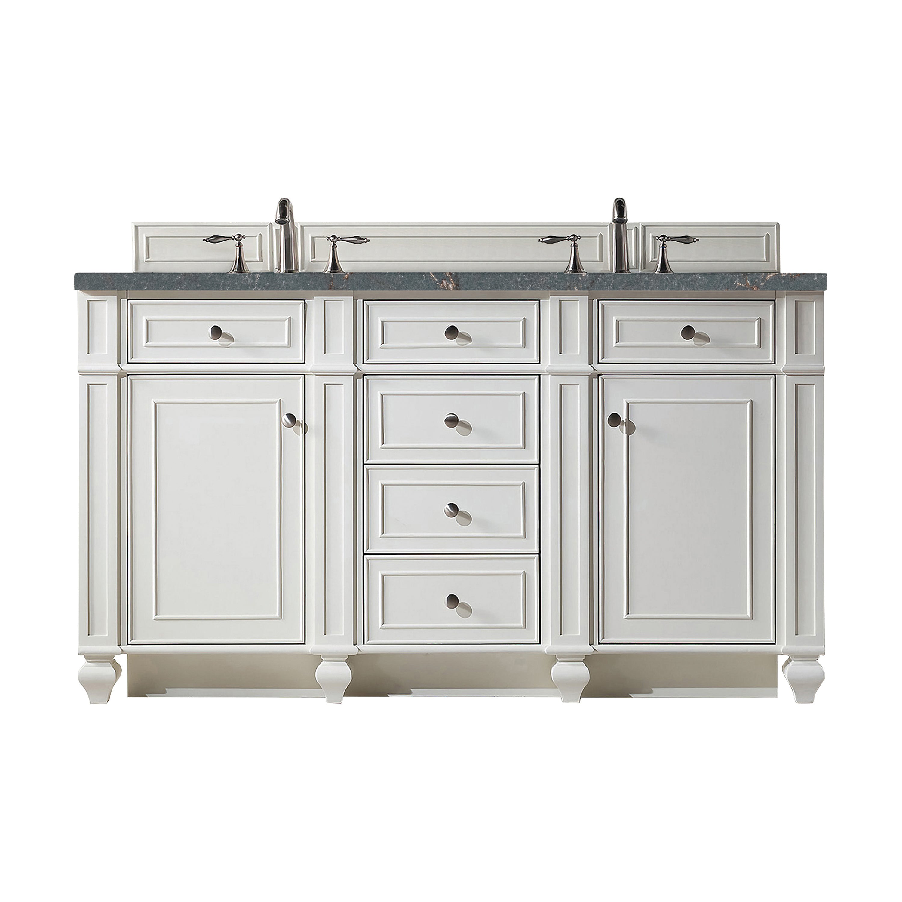 James Martin Vanities Bristol 60" Double Vanity - Bright White