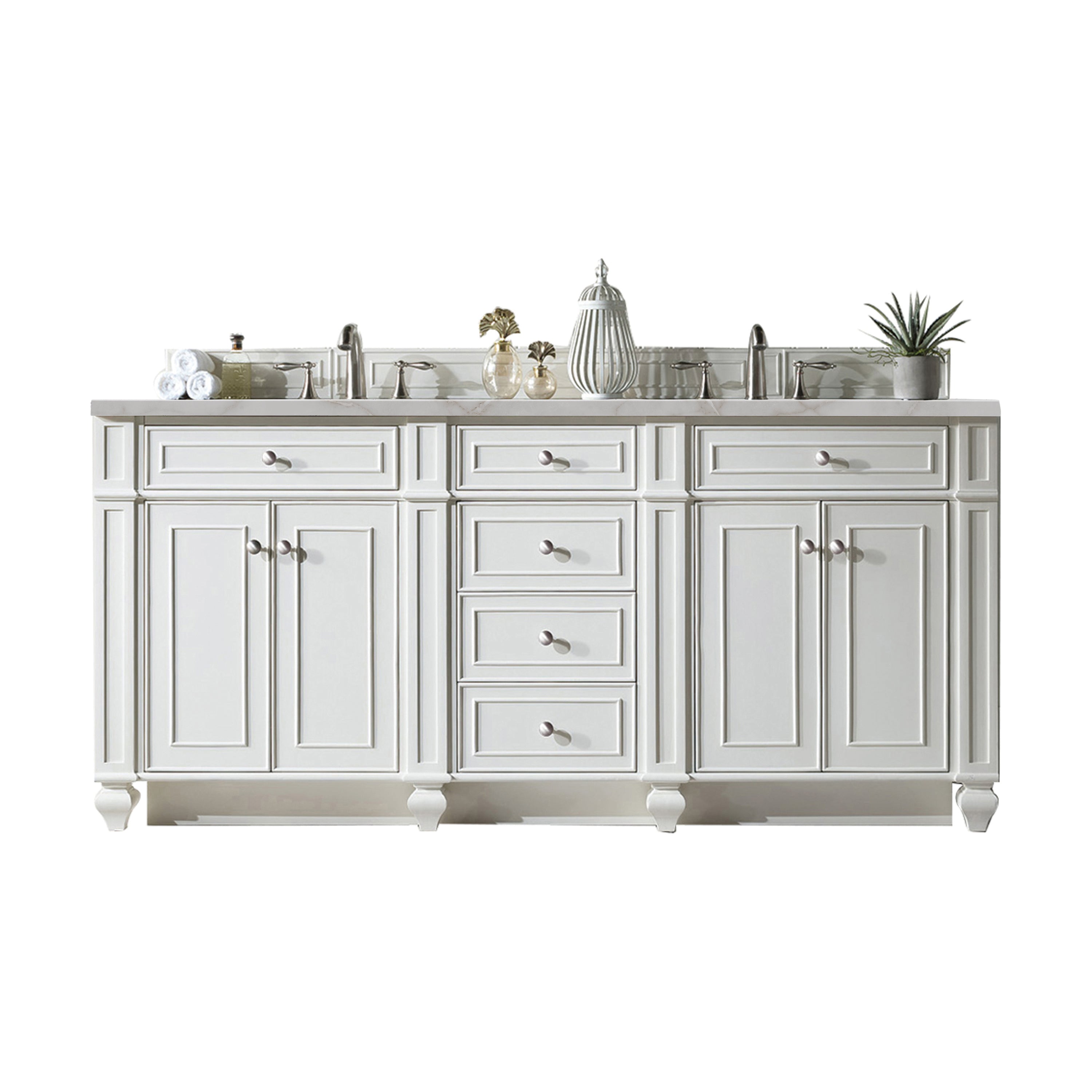 James Martin Vanities Bristol 72" Double Vanity - Bright White