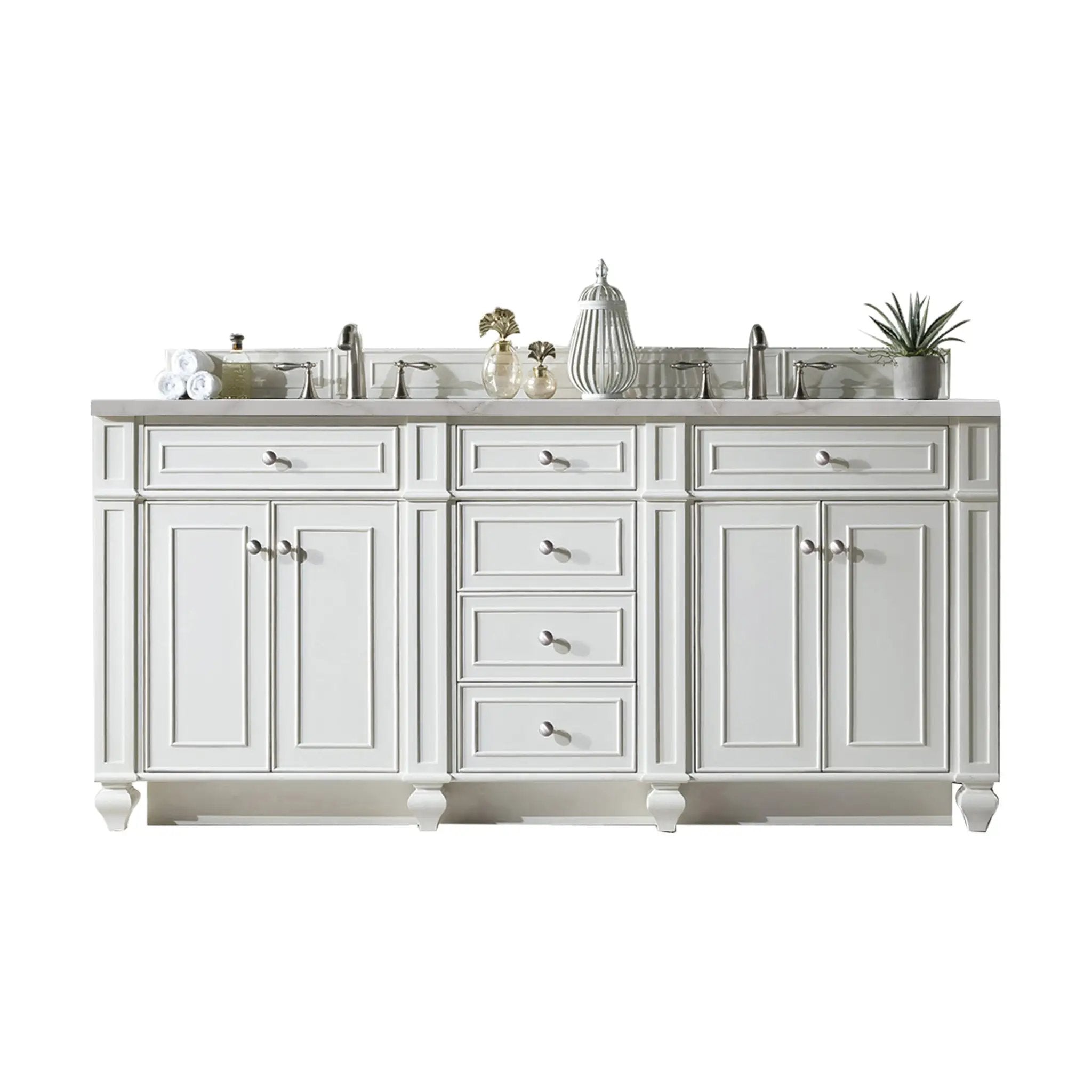 James Martin Bristol 72" Double Vanity Set - Bright White by James Martin Vanities