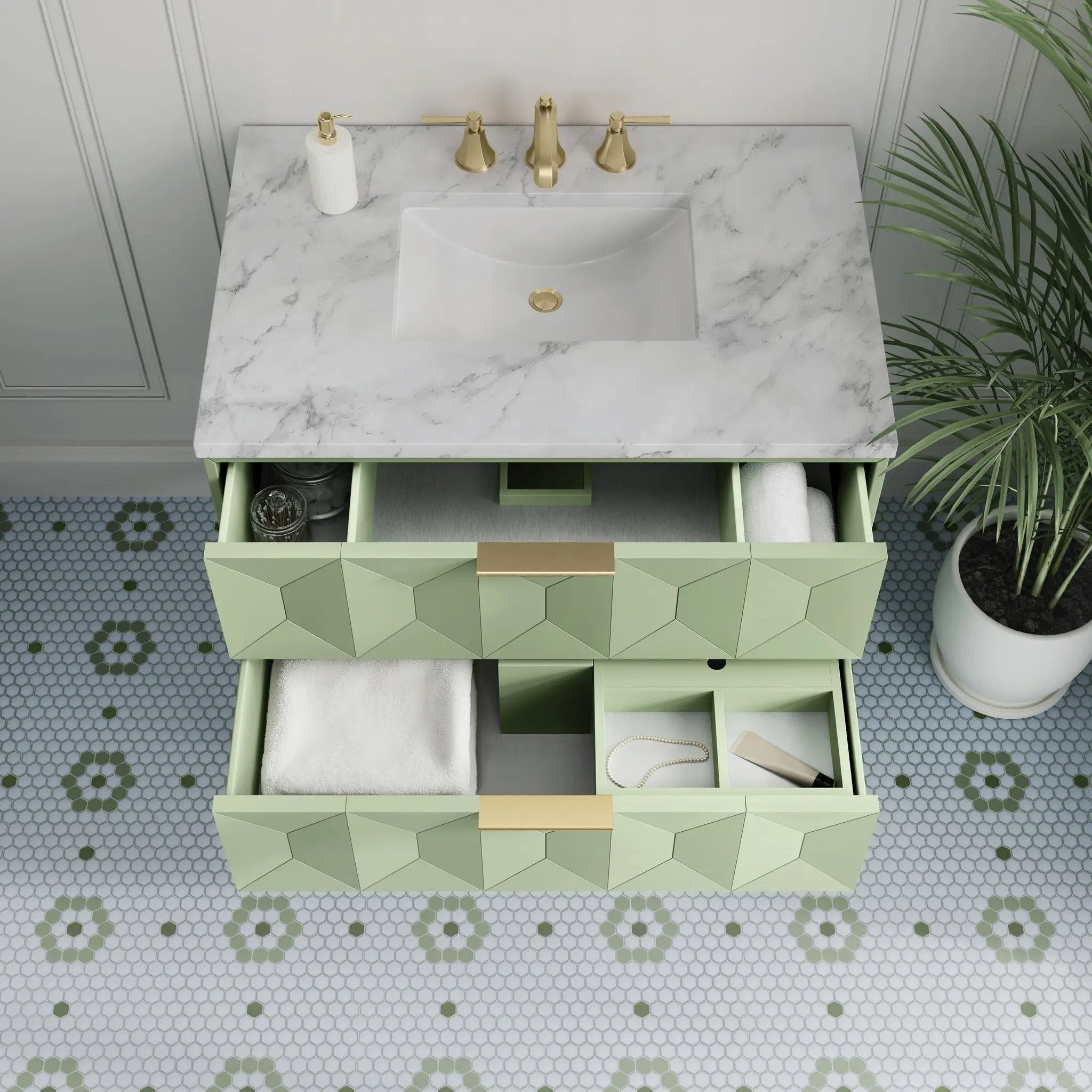 pistachio vanity