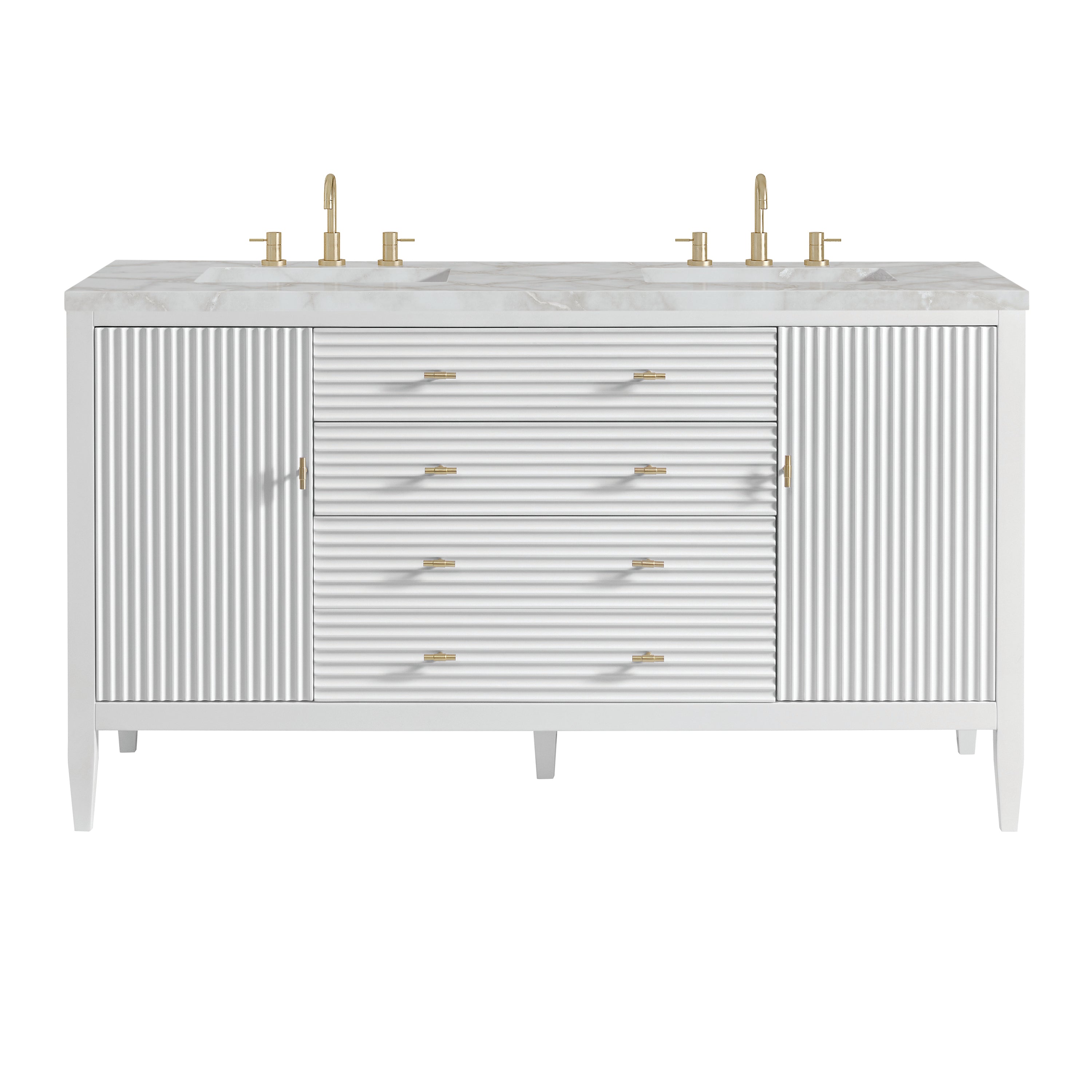 James Martin Myrrin 60" Double Vanity Set - Bright White by James Martin Vanities