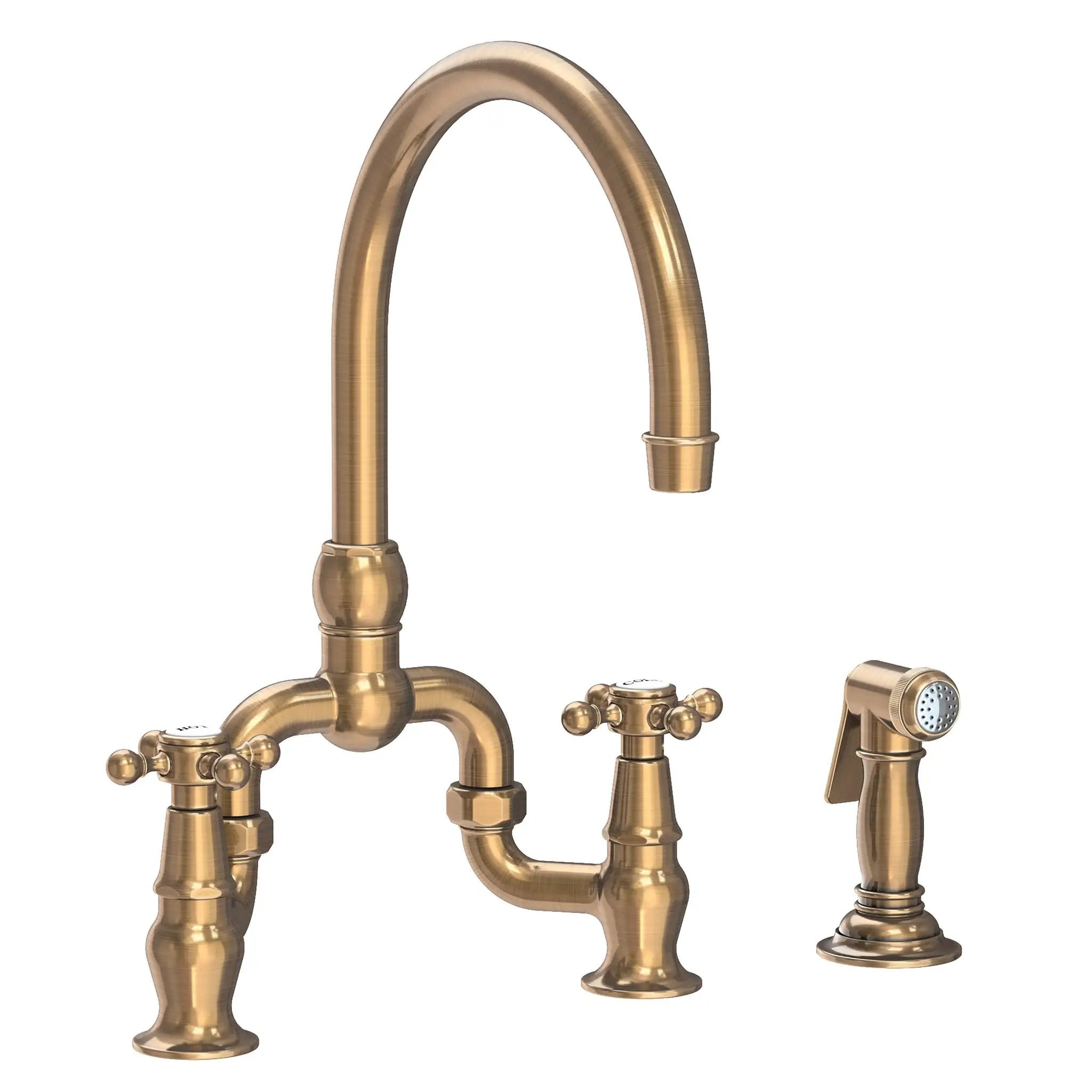 Newport Brass Chesterfield Kitchen Bridge Faucet with Side Spray by Newport Brass