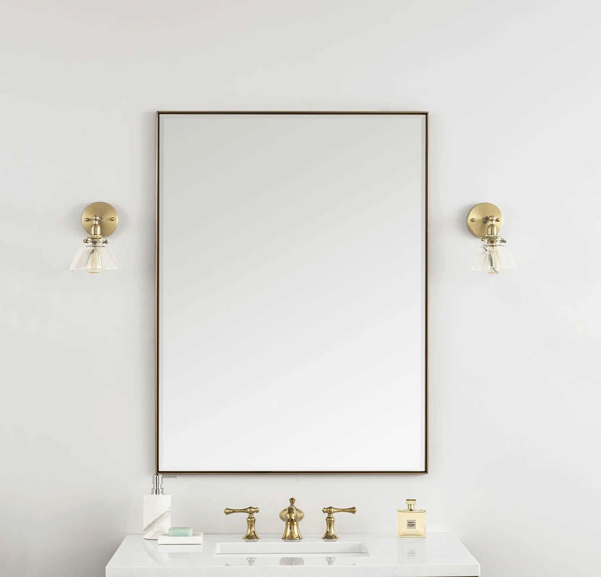 champagne brass mirror