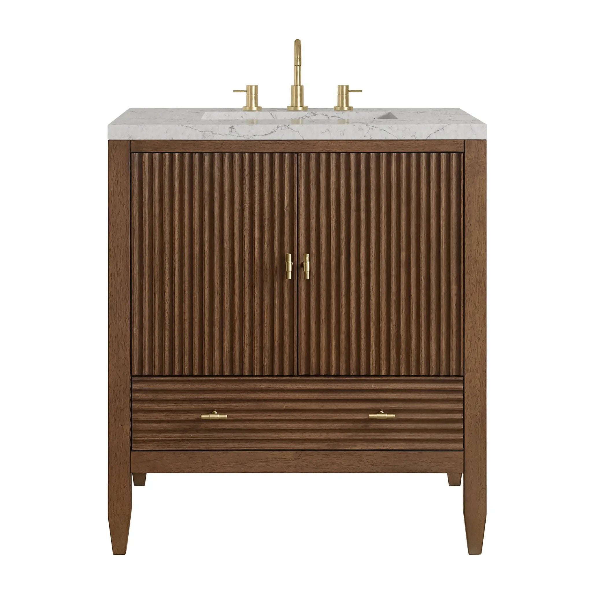 James Martin Myrrin 30" Single Vanity Set - Mid-Century Walnut by James Martin Vanities