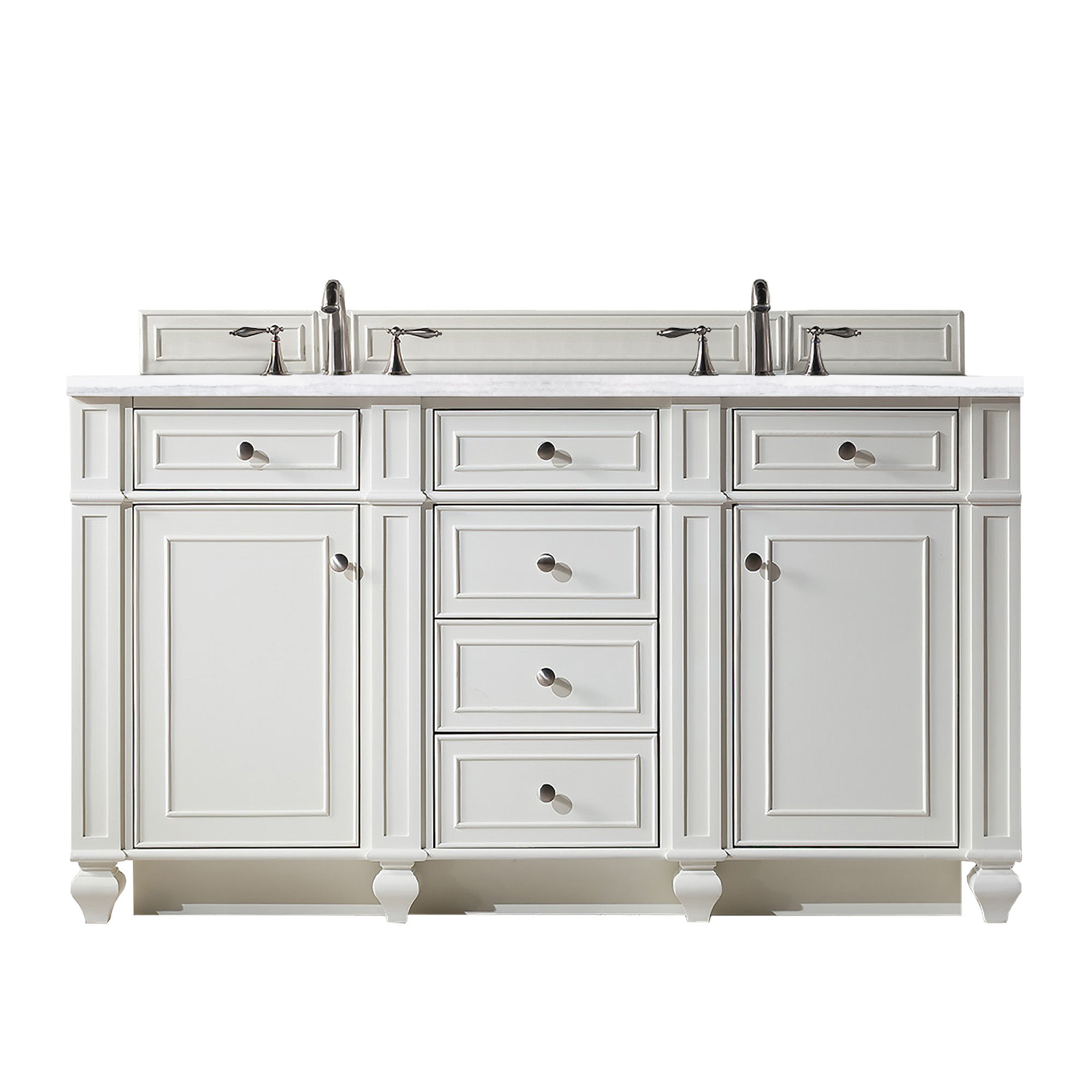 James Martin Vanities Bristol 60" Double Vanity - Bright White