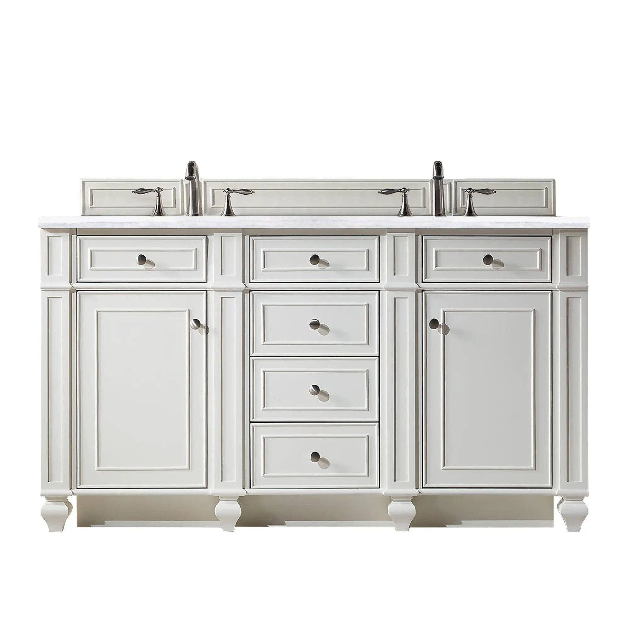 James Martin Bristol 60" Double Vanity Set - Bright White by James Martin Vanities