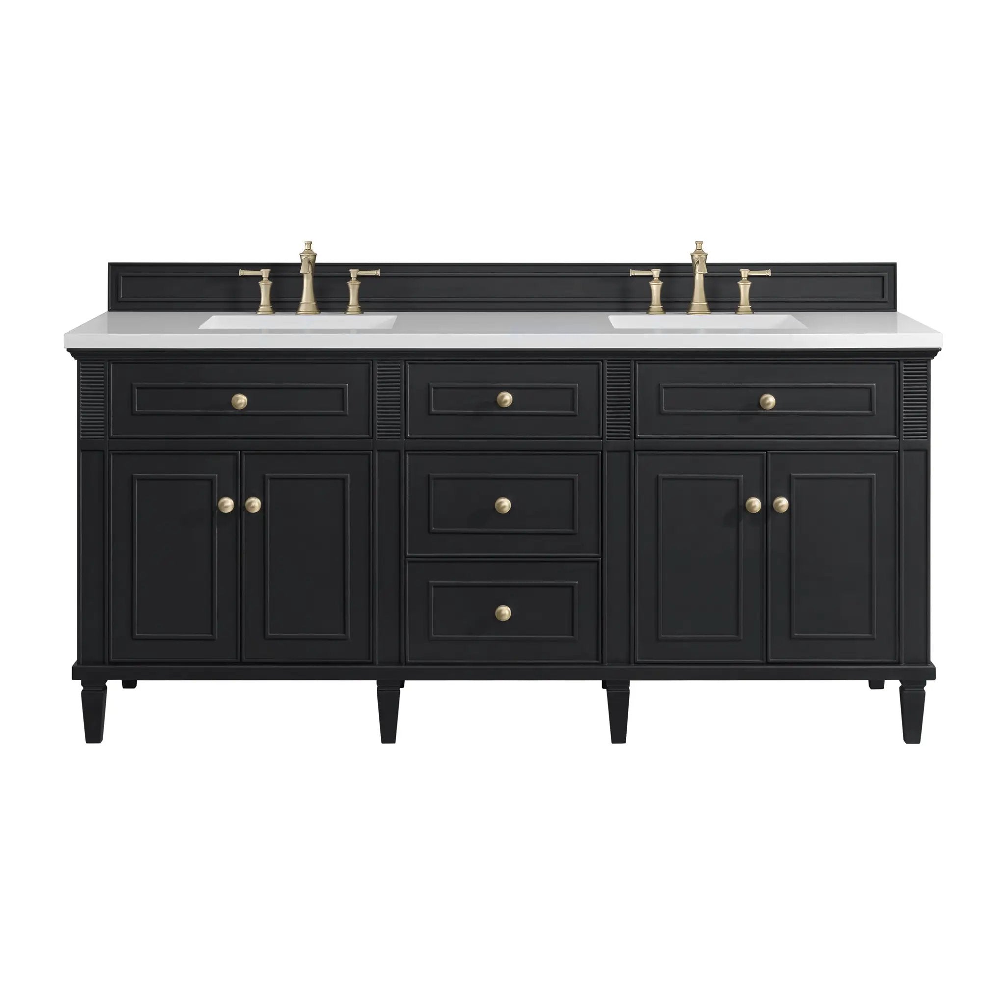 James Martin Lorelai 72" Double Vanity Set - Black Onyx by James Martin Vanities