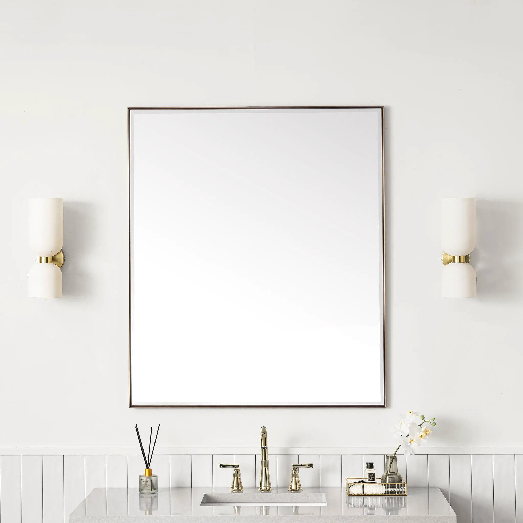 champagne brass mirror