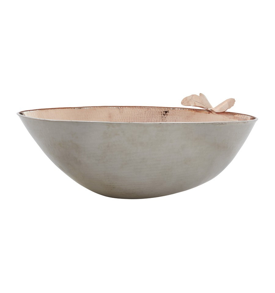 rose gold interior nickel exterior hammered sink