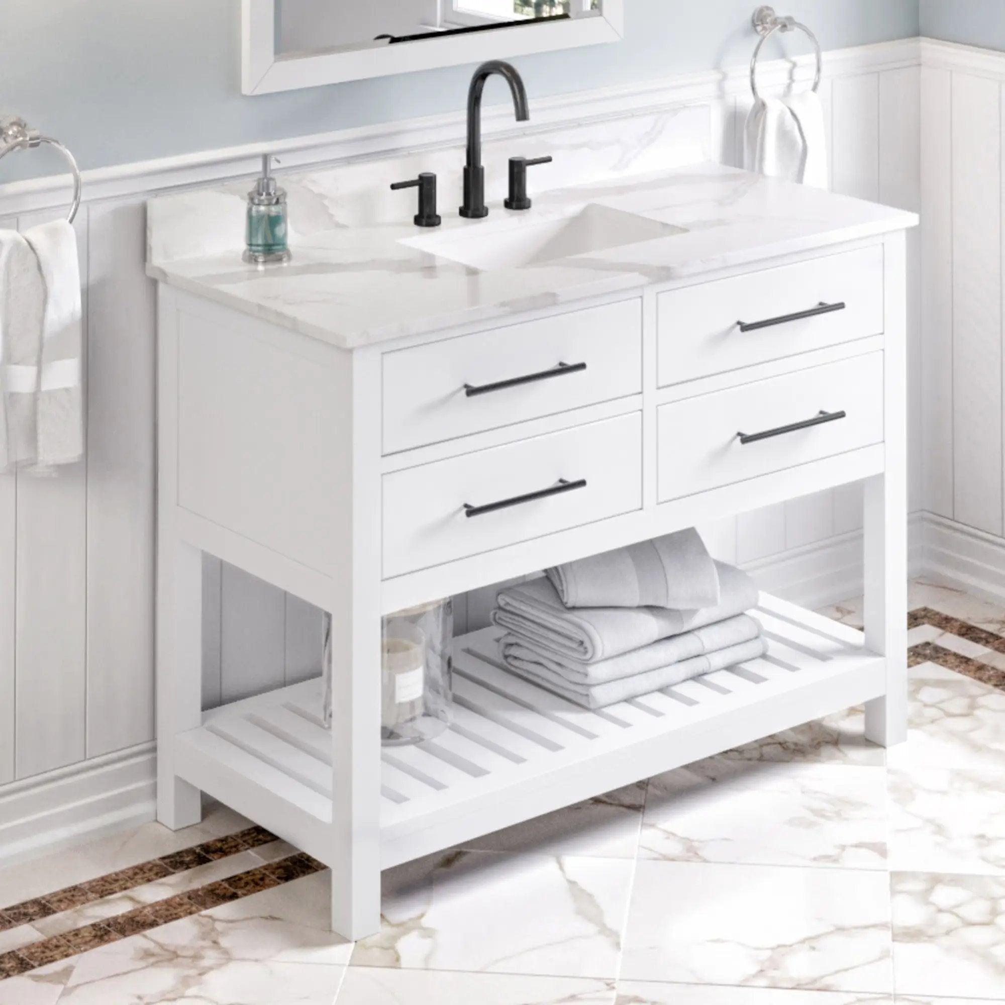 Jeffrey Alexander 48" Wavecrest Vanity Set by Jeffrey Alexander