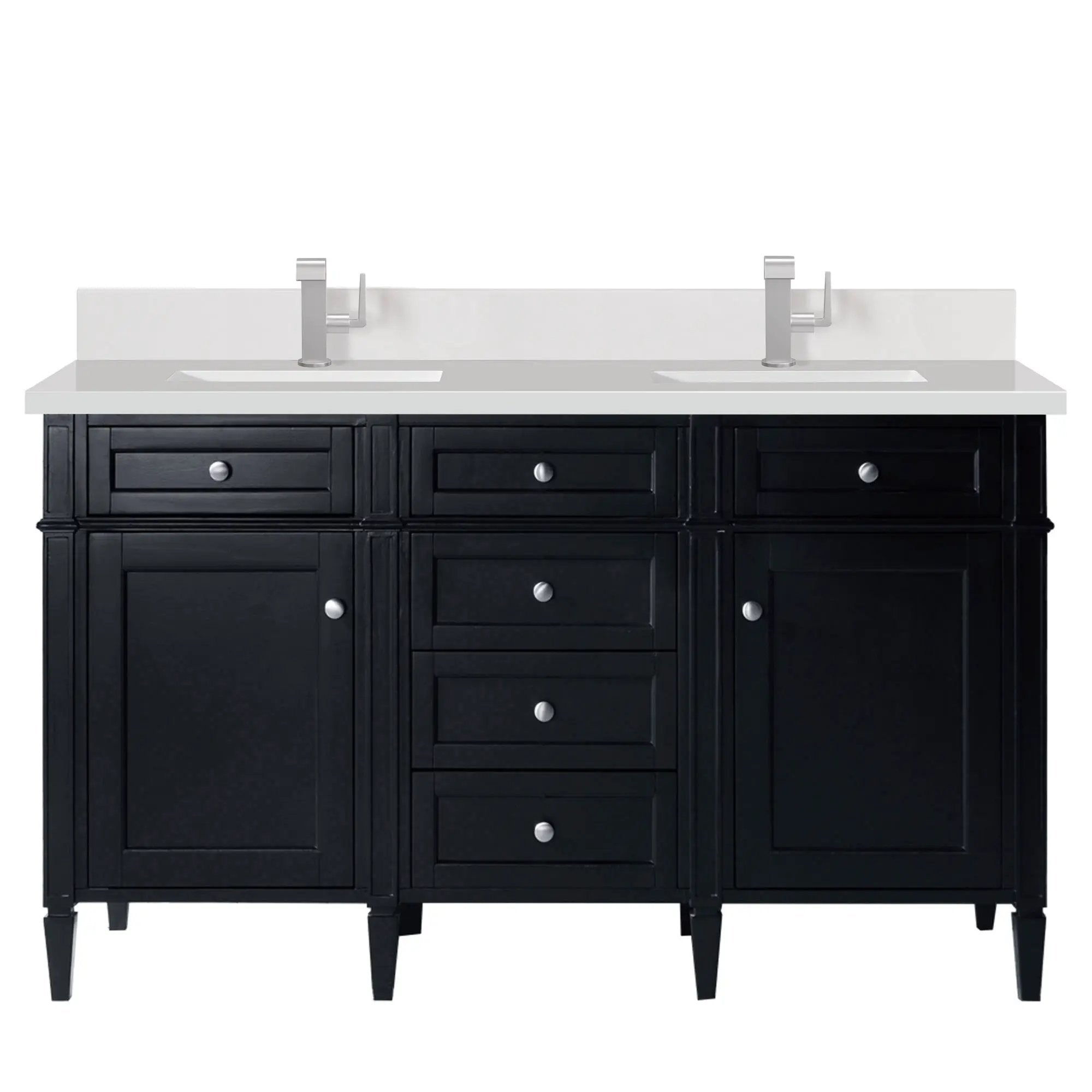 James Martin Brittany 60" Double Vanity Set - Black Onyx by James Martin Vanities