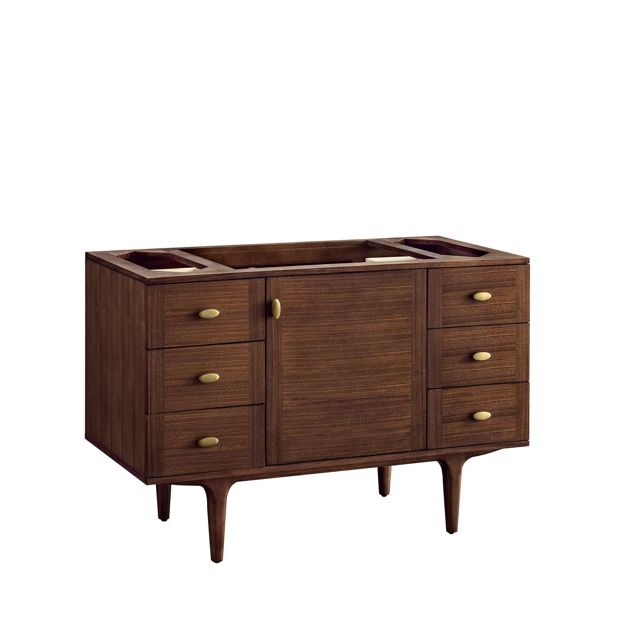 mid-century walnut vanity