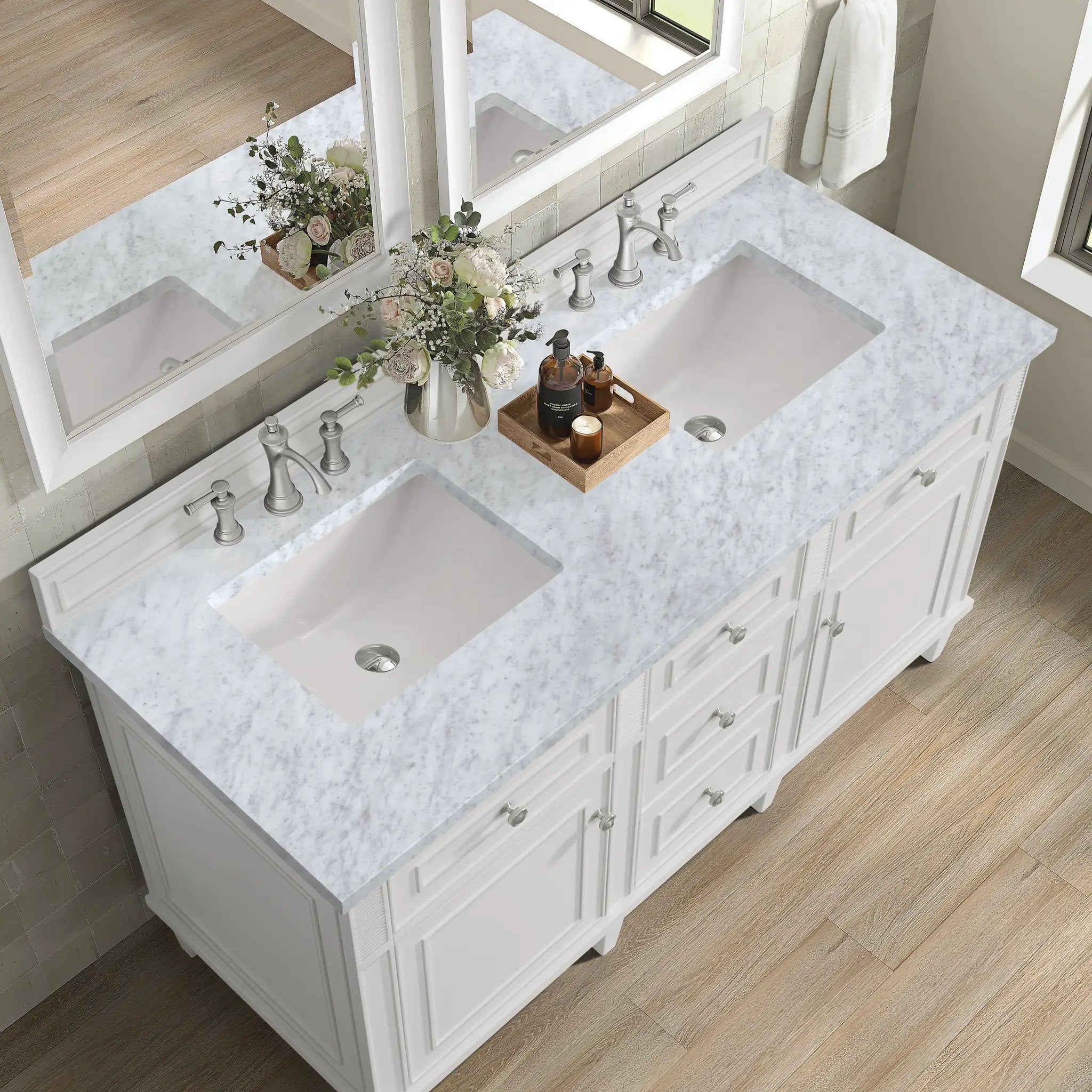 bright white vanity