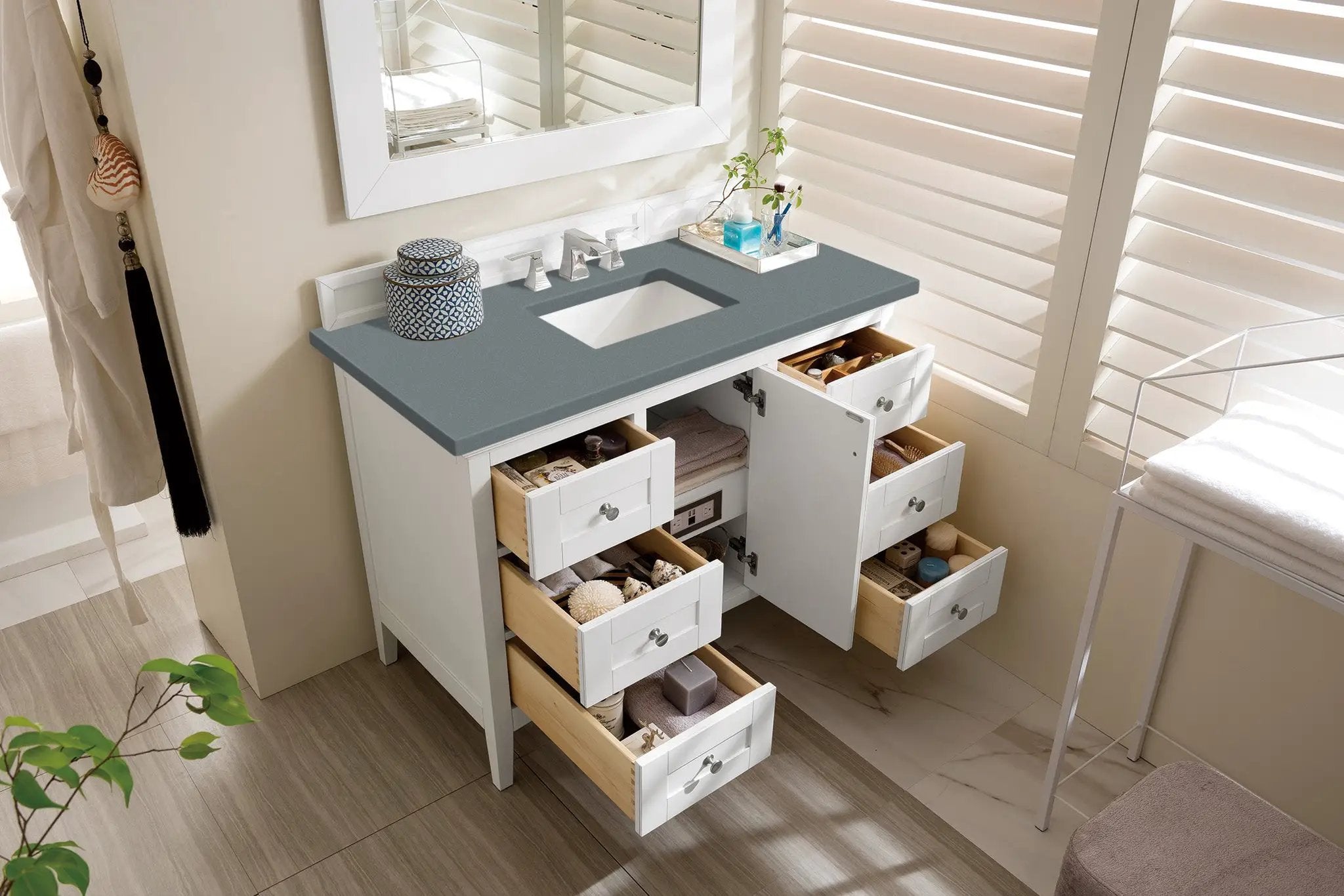 bright white vanity