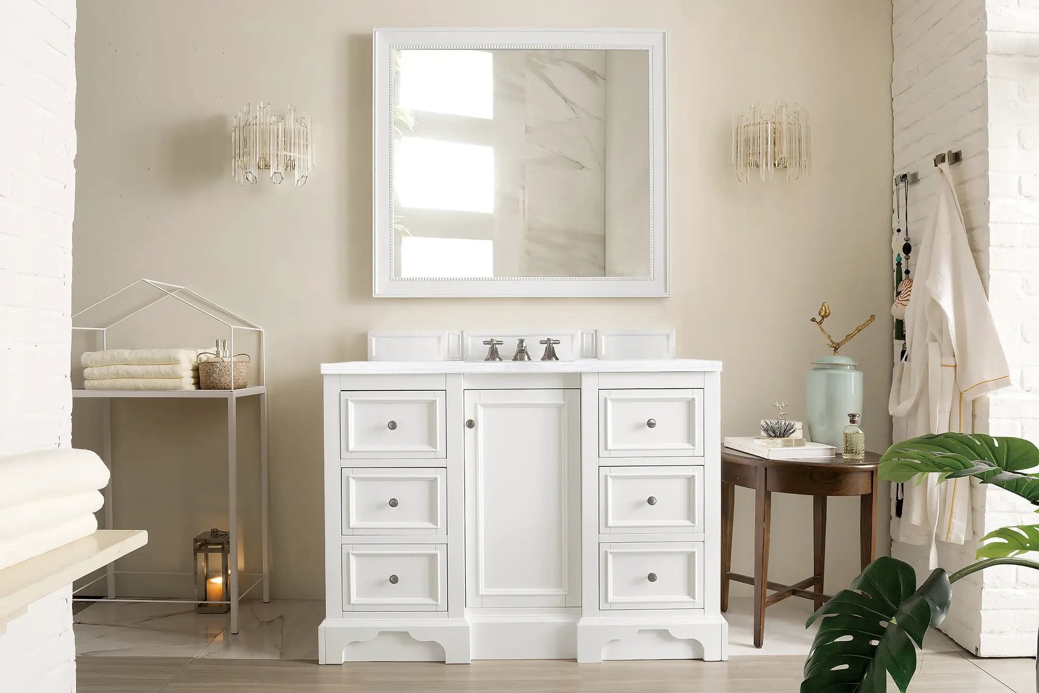 bright white vanity