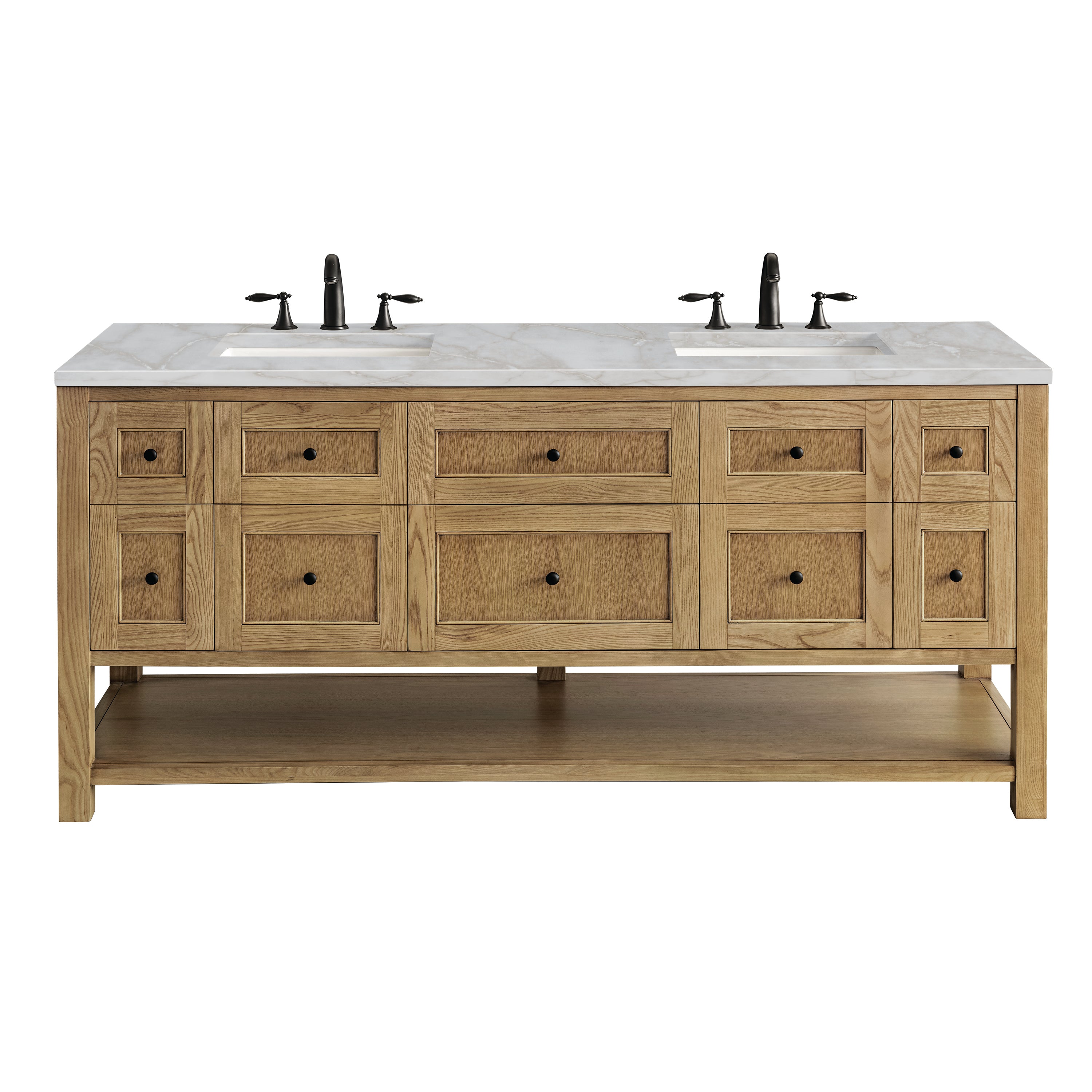 James Martin Vanities Breckenridge 72" Double Vanity - Light Natural Oak