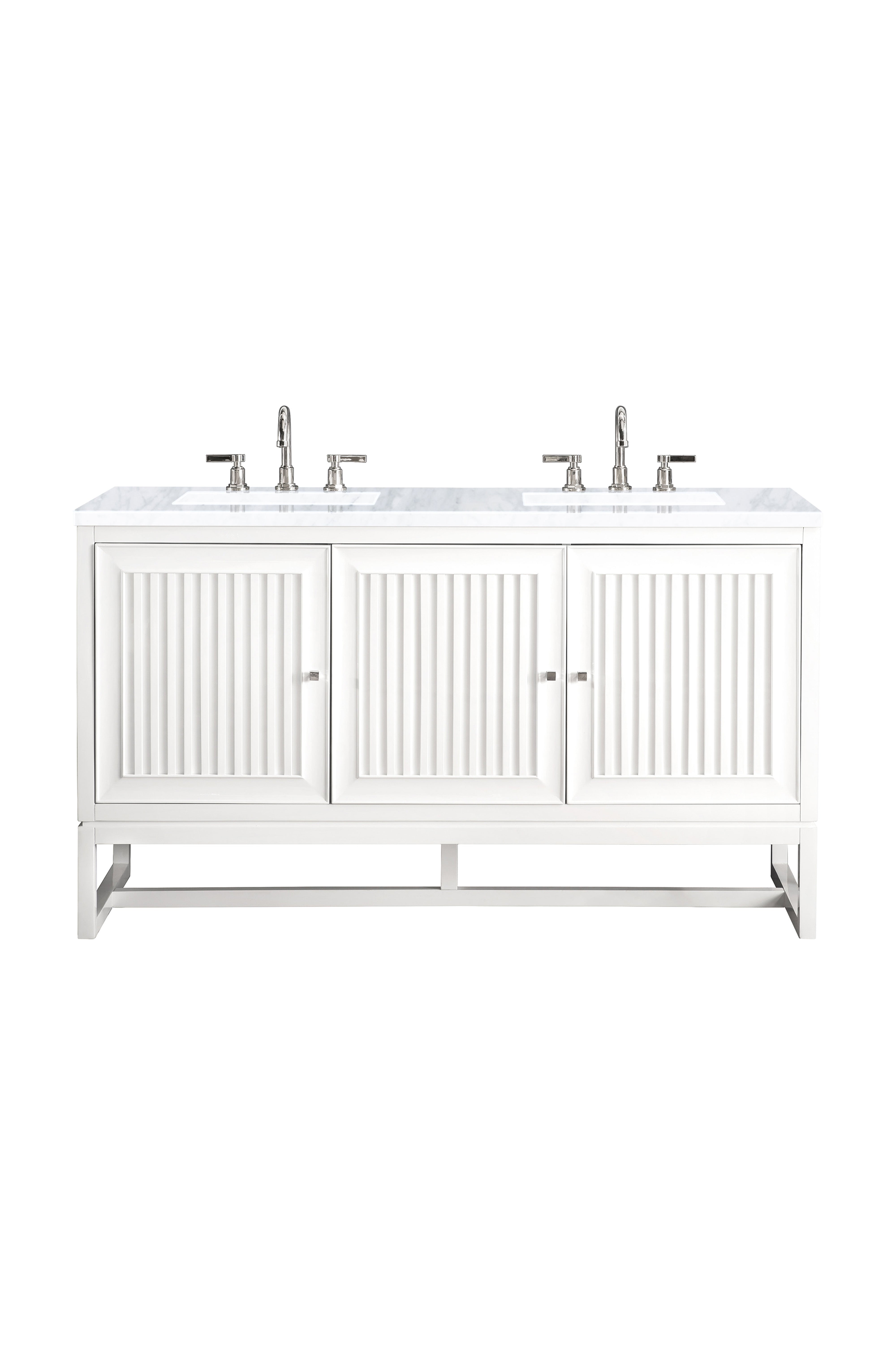 James Martin Vanities Athens 60" Double Vanity - Glossy White