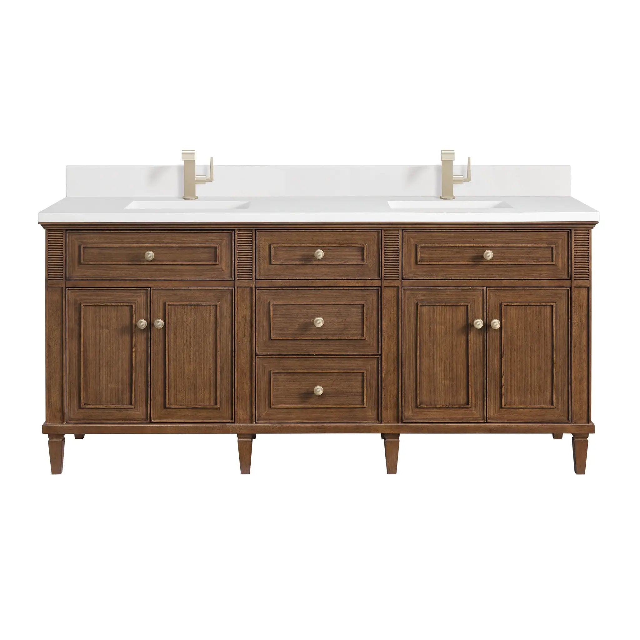 James Martin Lorelai 72" Double Vanity Set - Mid-Century Walnut by James Martin Vanities