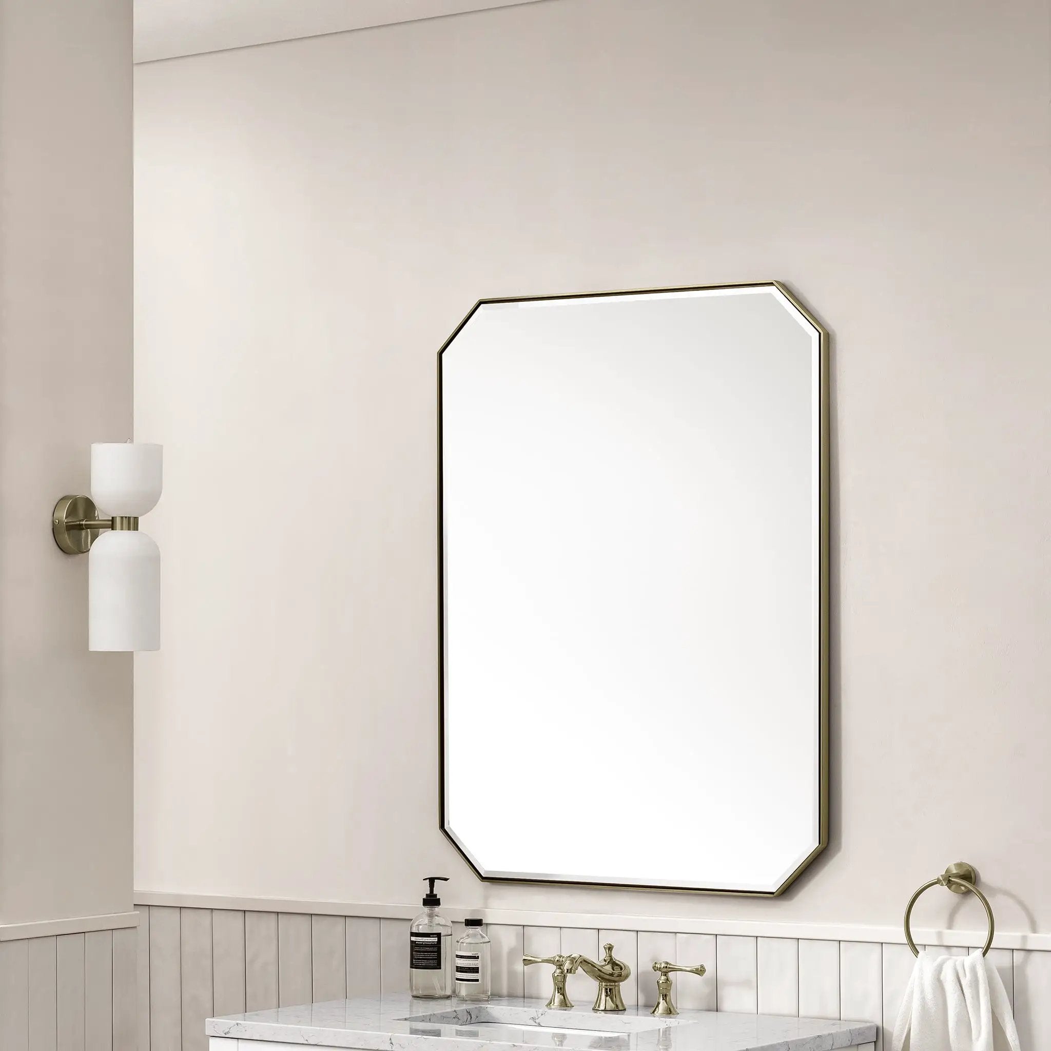 champagne brass mirror