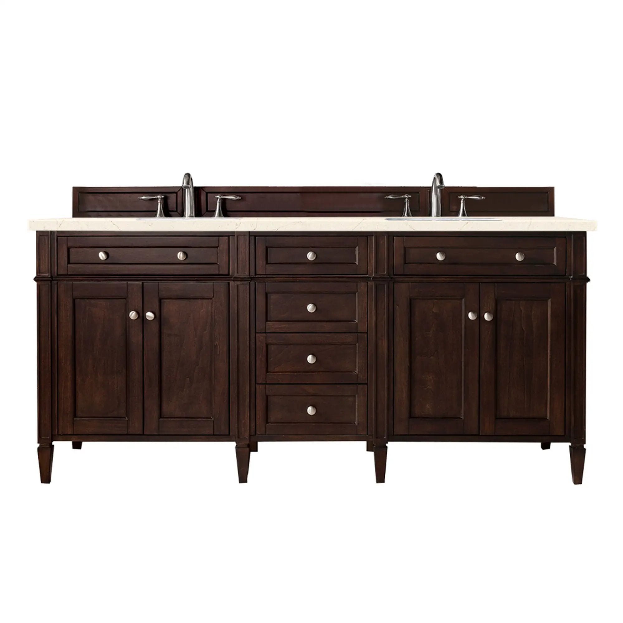 James Martin Brittany 72" Double Vanity Set - Burnished Mahogany by James Martin Vanities