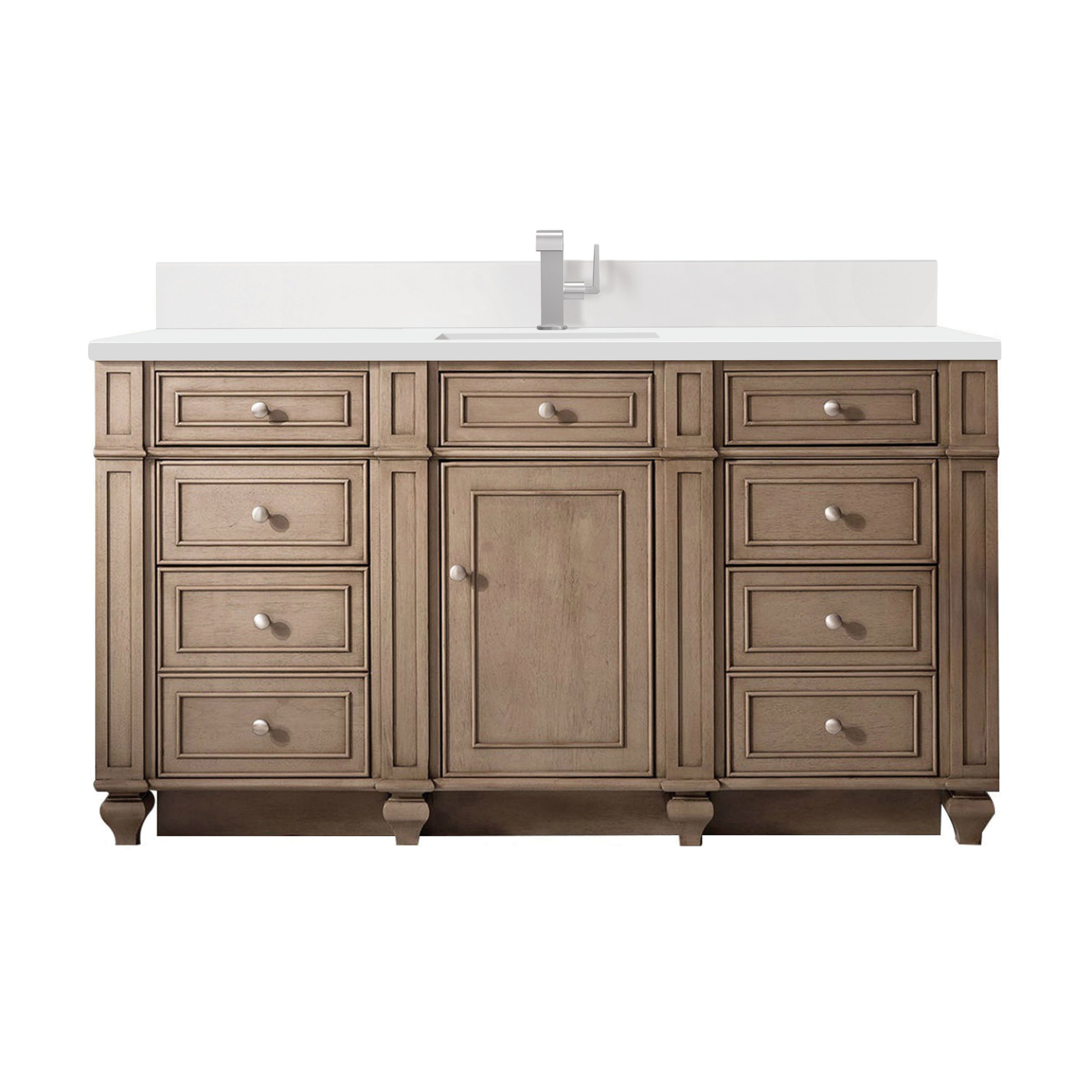 James Martin Vanities Bristol 60" Single Vanity - Whitewashed Walnut