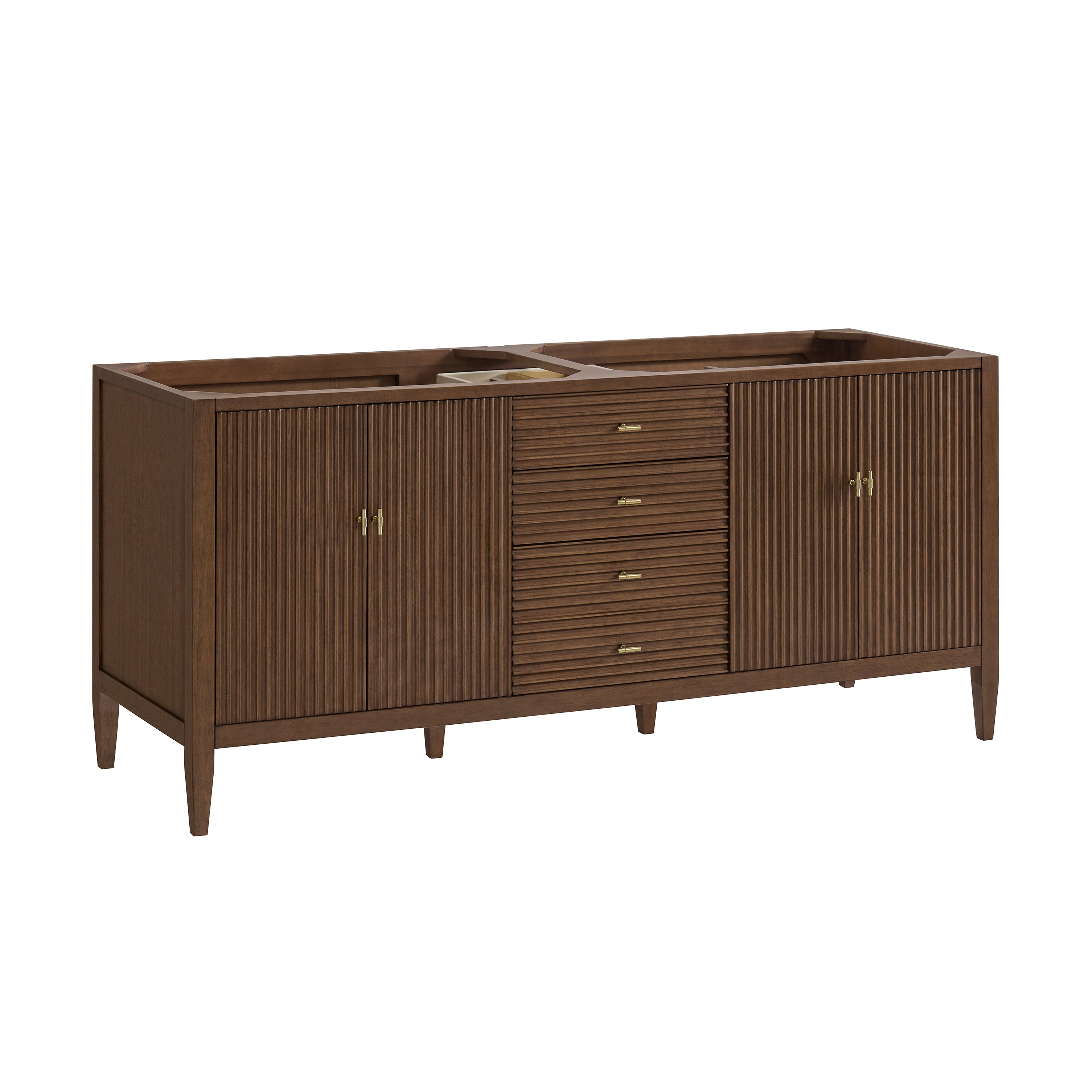 mid-century walnut vanity