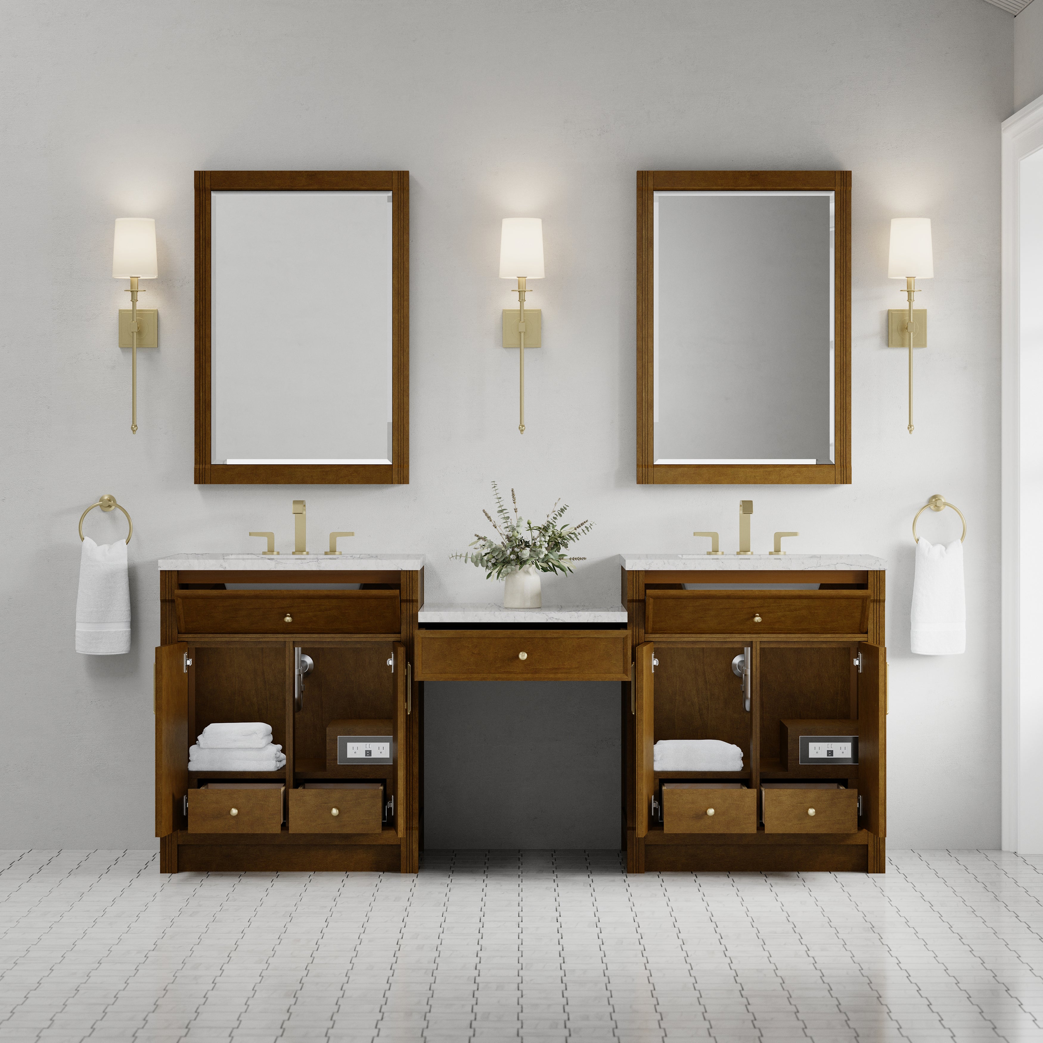 honey oak vanity