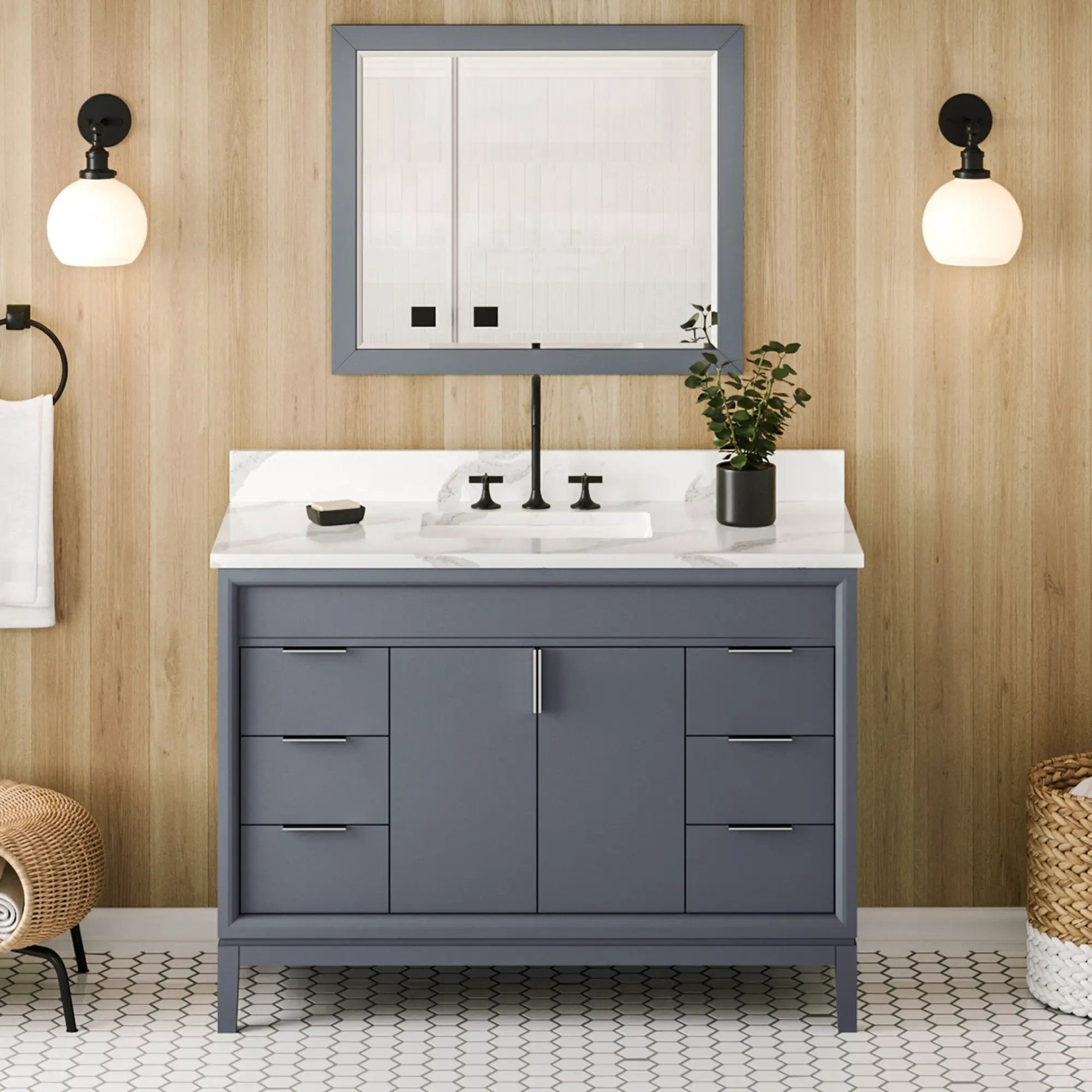 Jeffrey Alexander 48" Theodora Vanity Set by Jeffrey Alexander