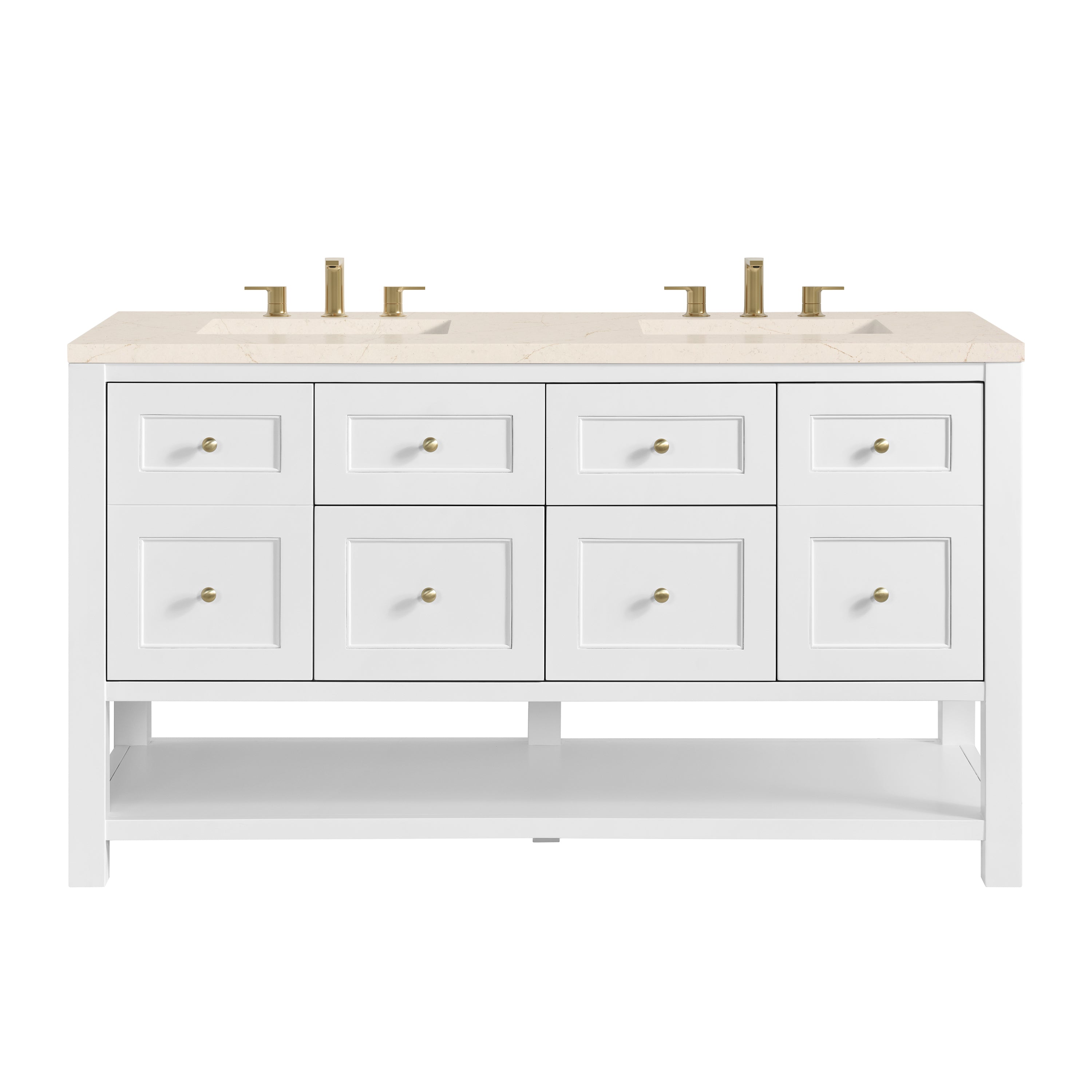 James Martin Vanities Breckenridge 60" Double Vanity - Bright White