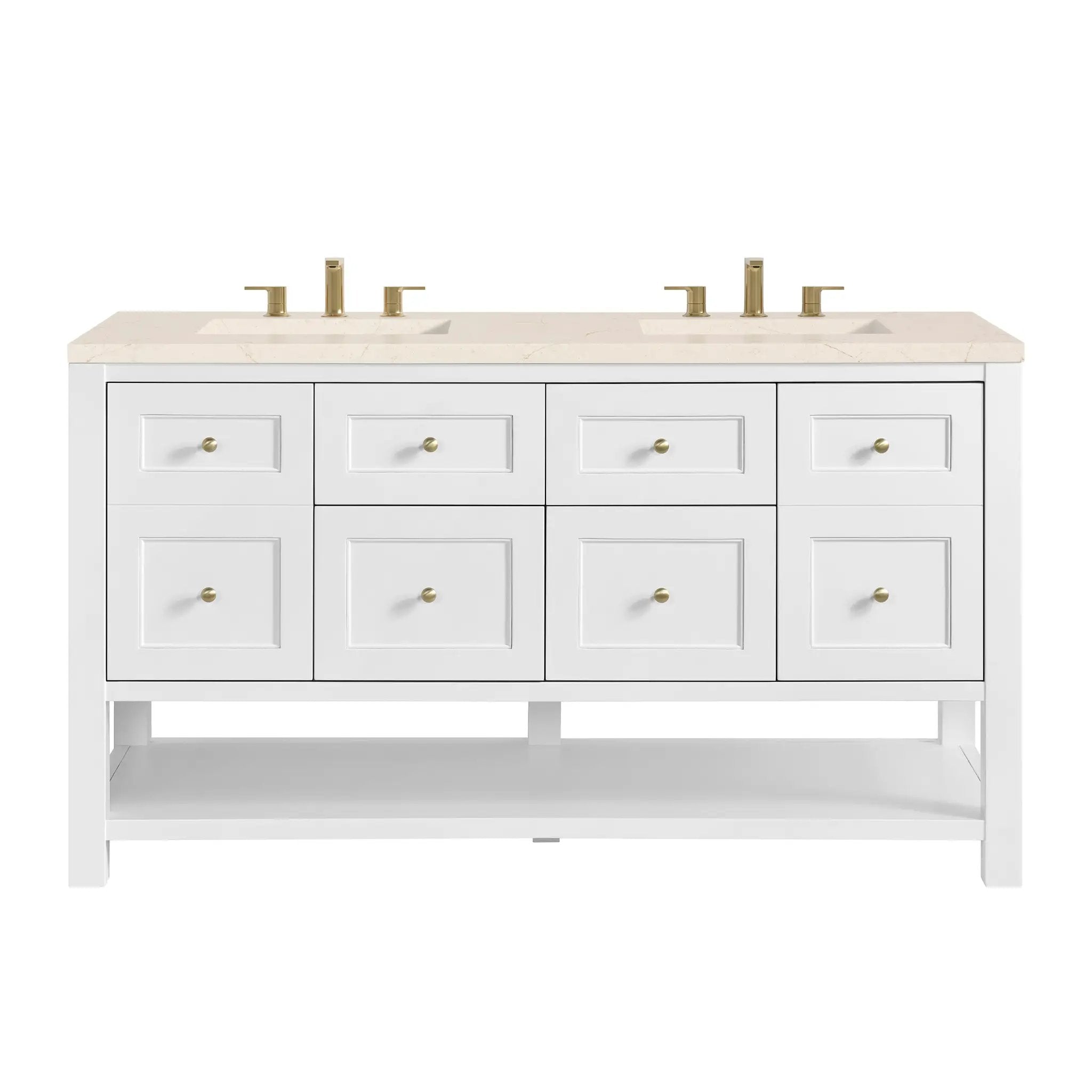 James Martin Breckenridge 60" Double Vanity Set - Bright White by James Martin Vanities