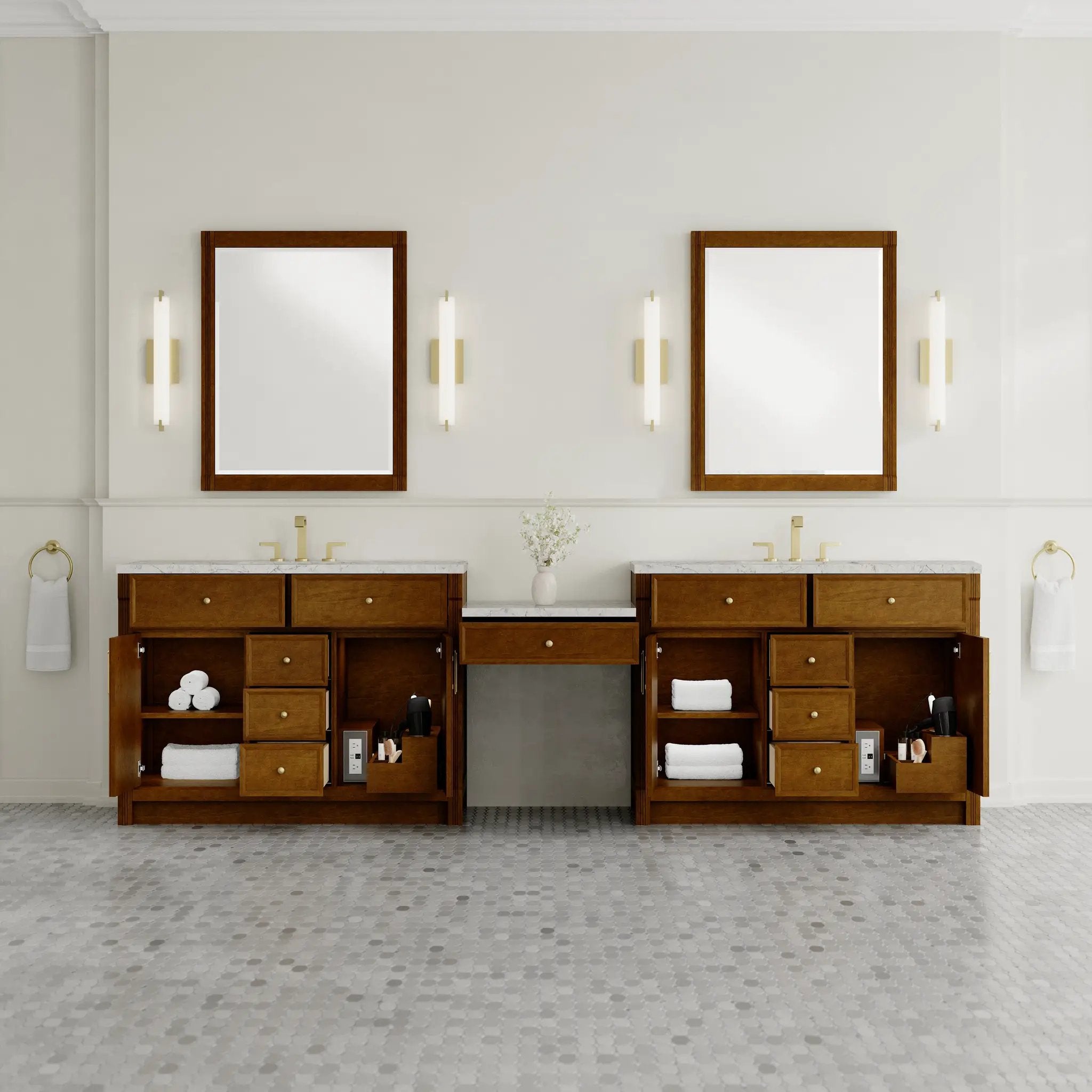 honey oak vanity