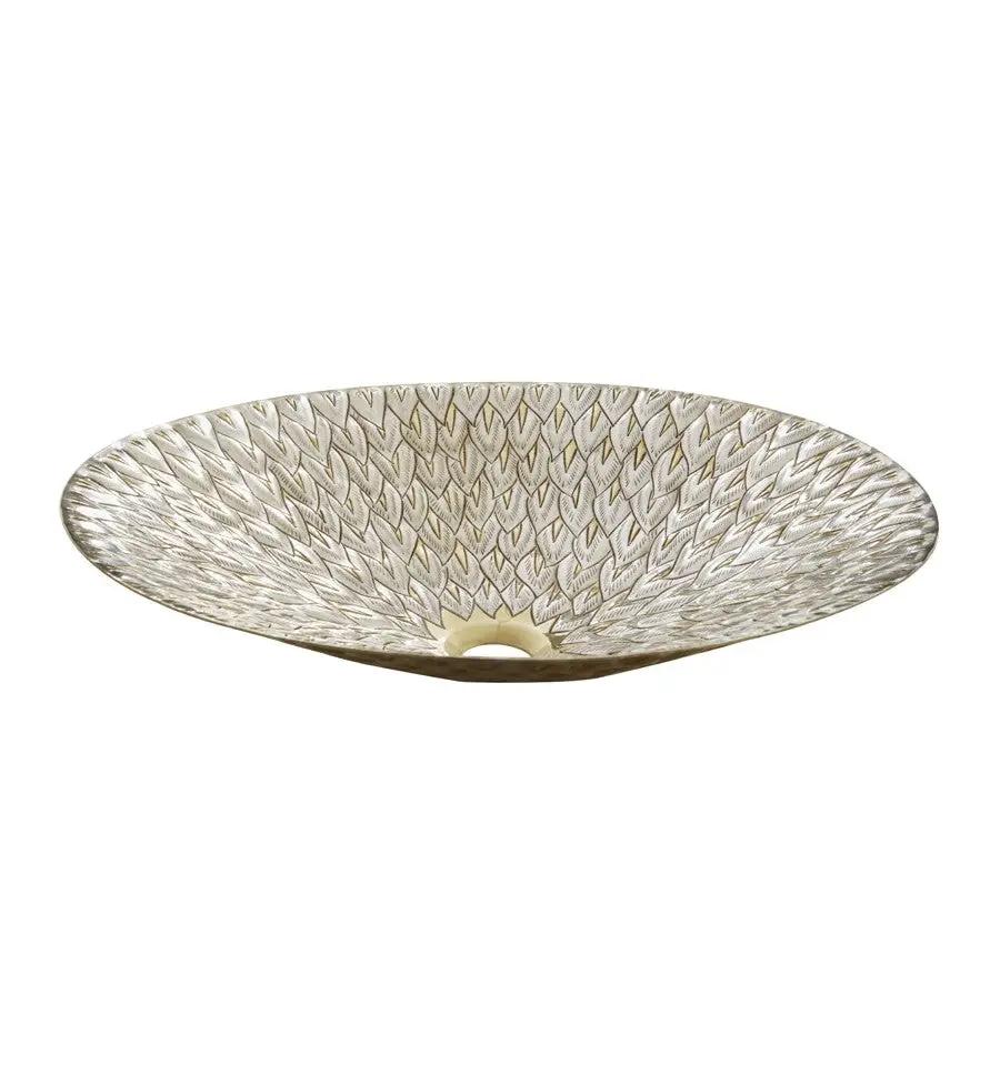 polished brass and nickel peacock sink