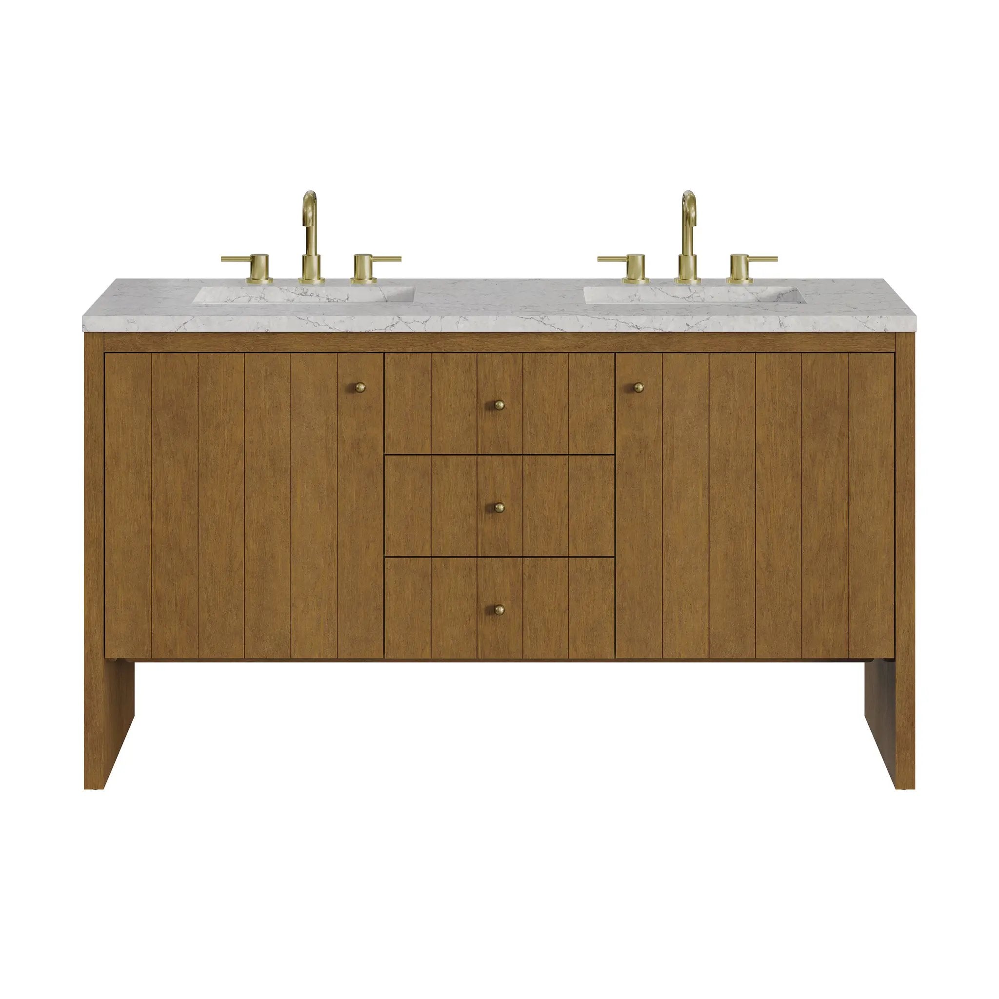 James Martin Hudson 60" Double Vanity Set - Honey Oak by James Martin Vanities