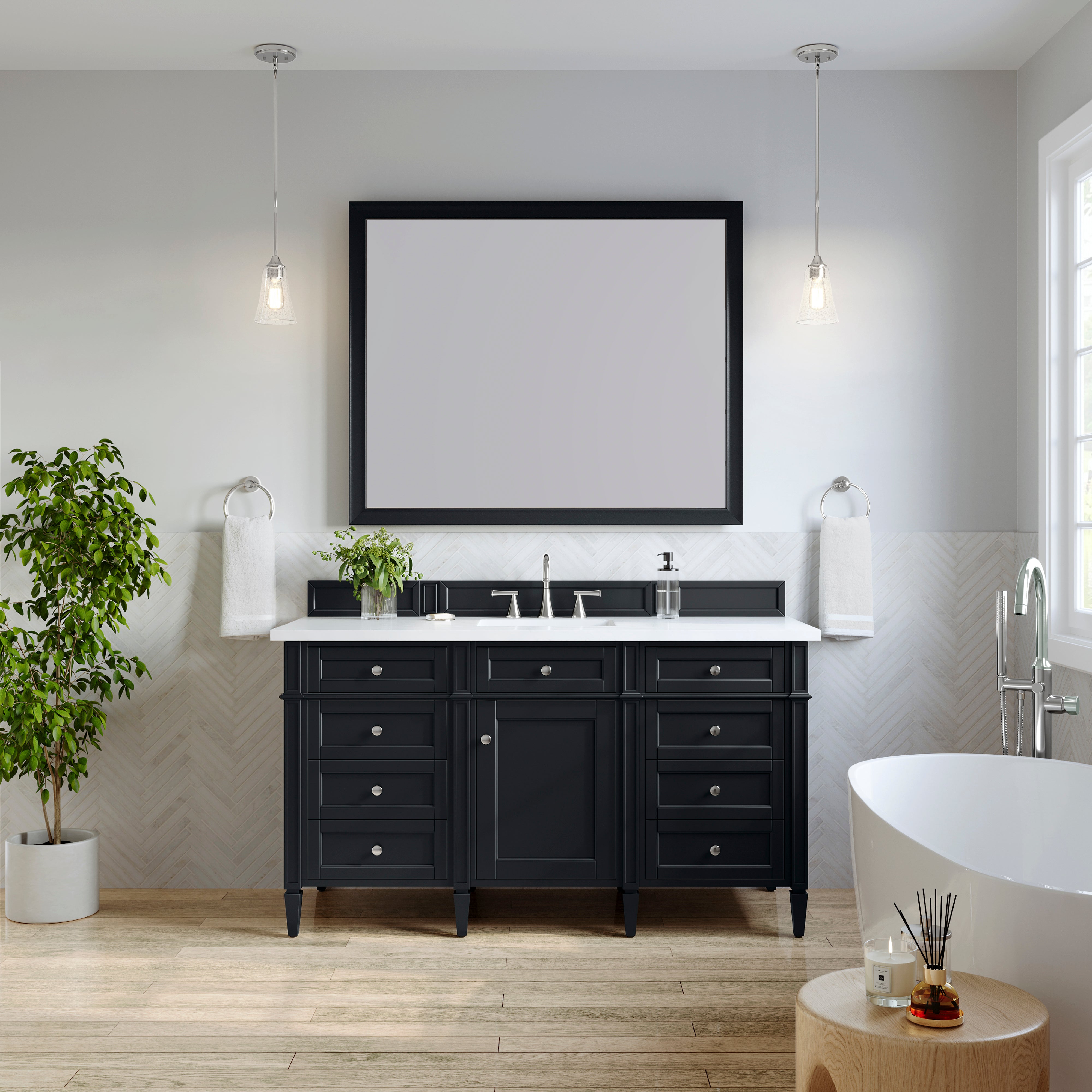 James Martin Brittany 60" Single Vanity Set - Black Onyx by James Martin Vanities