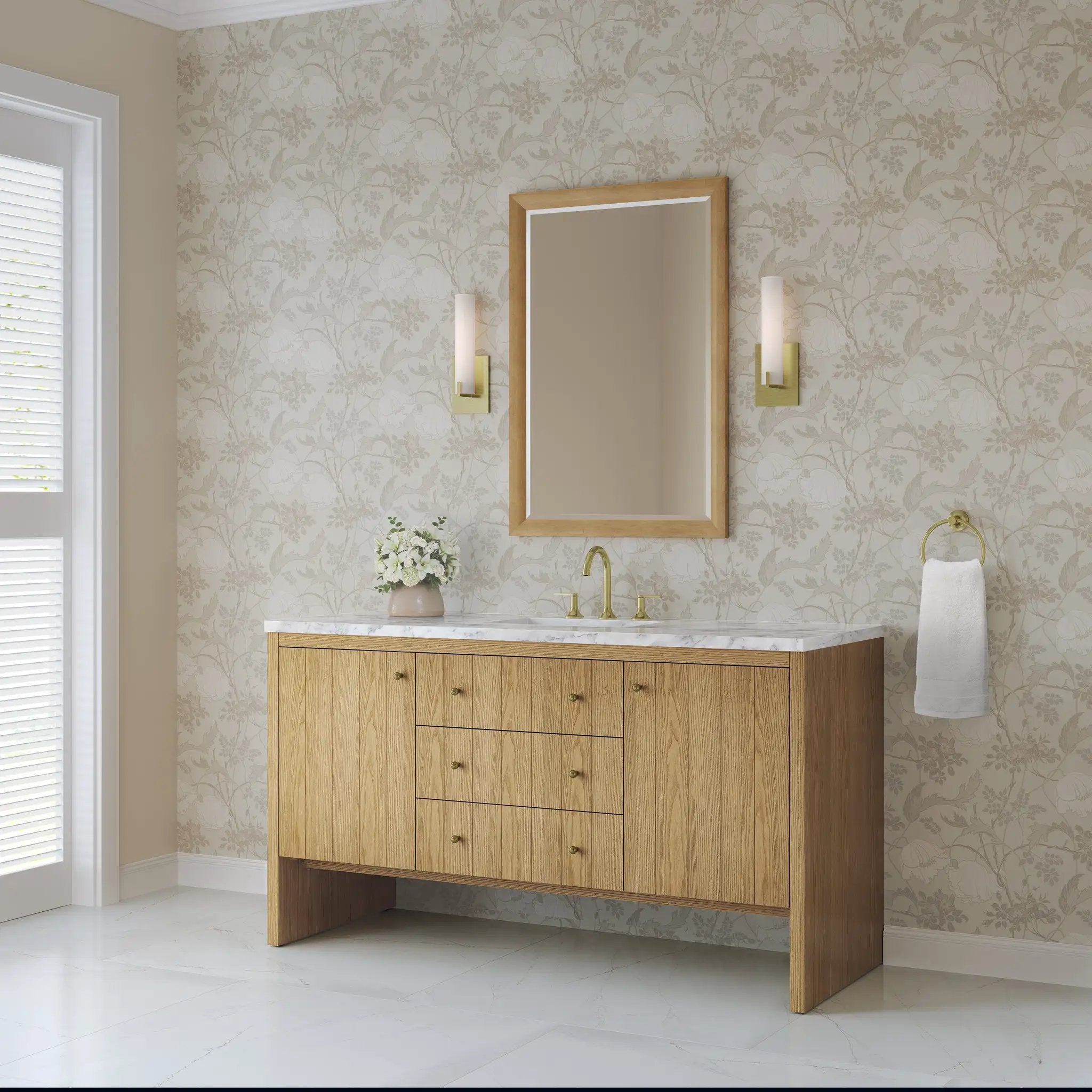 light natural oak vanity