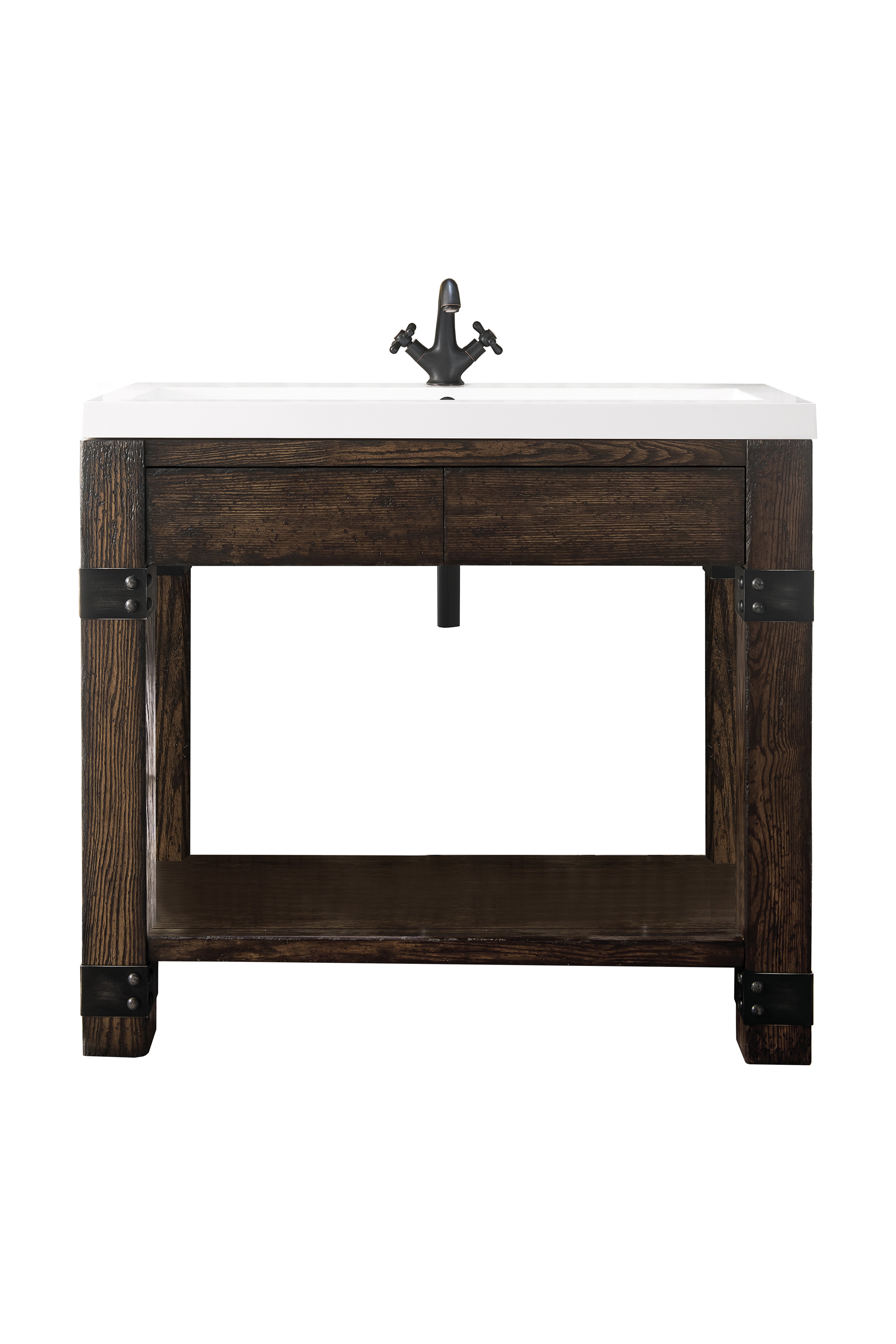 rustic ash sink console
