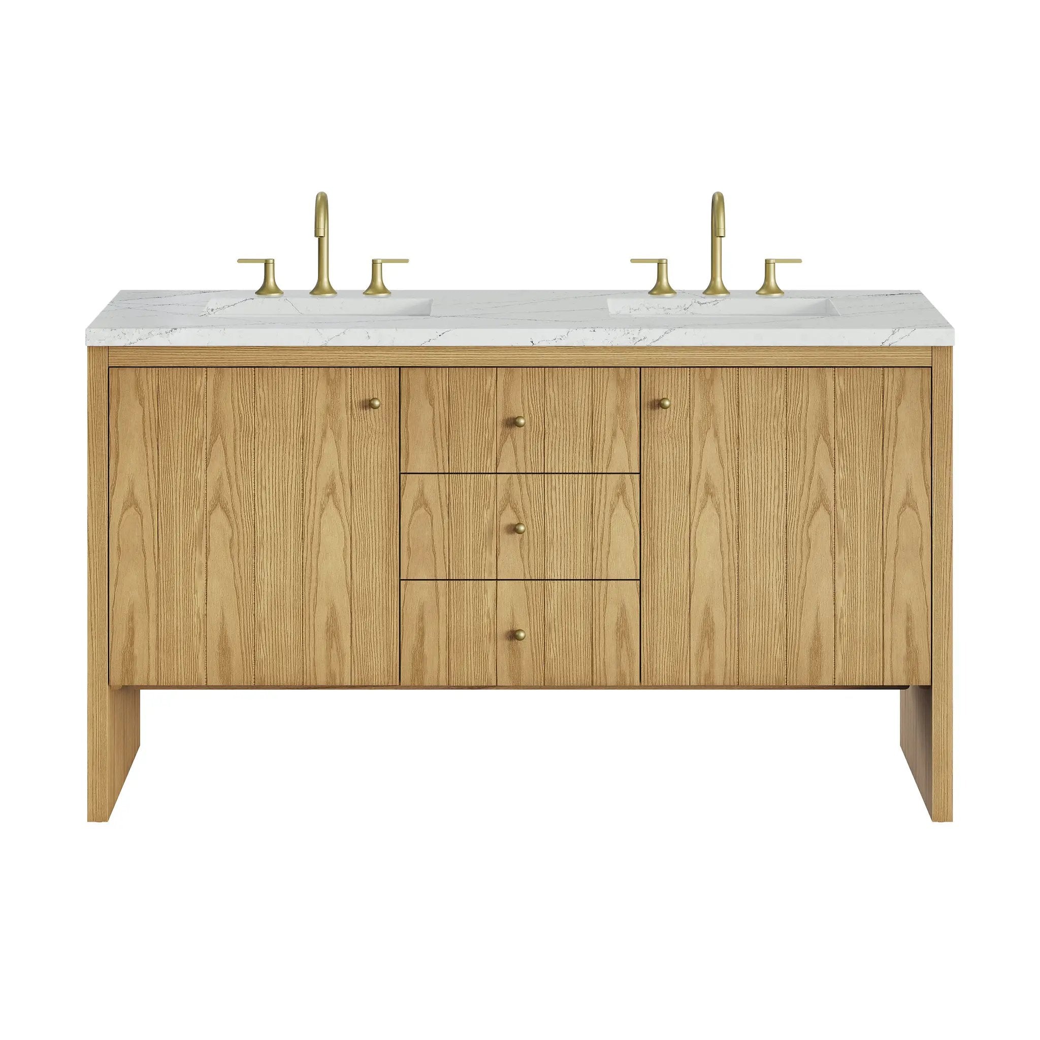 James Martin Hudson 60" Double Vanity Set - Light Natural Oak by James Martin Vanities