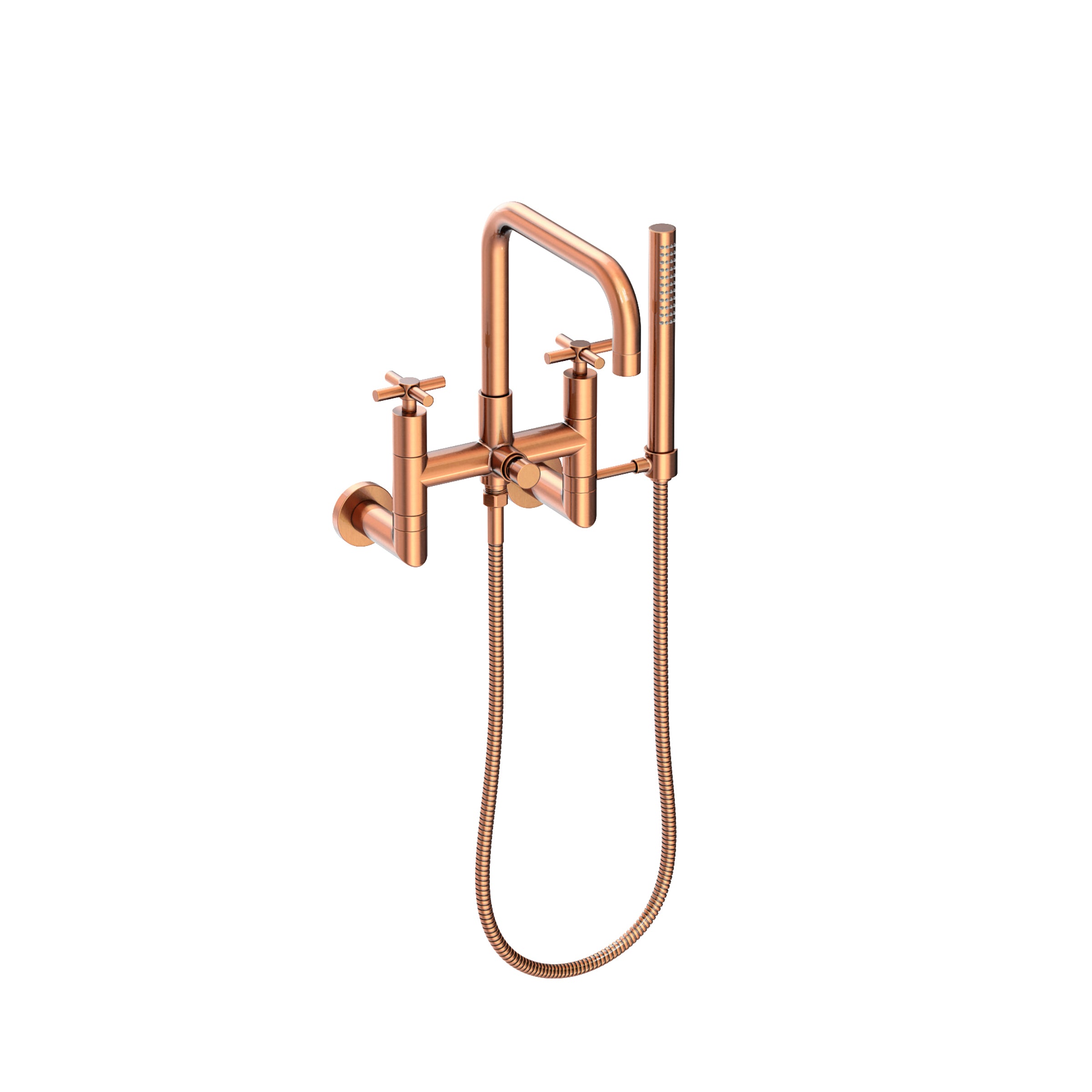 Newport Brass East Square Exposed Tub & Hand Shower Set - Wall Mount
