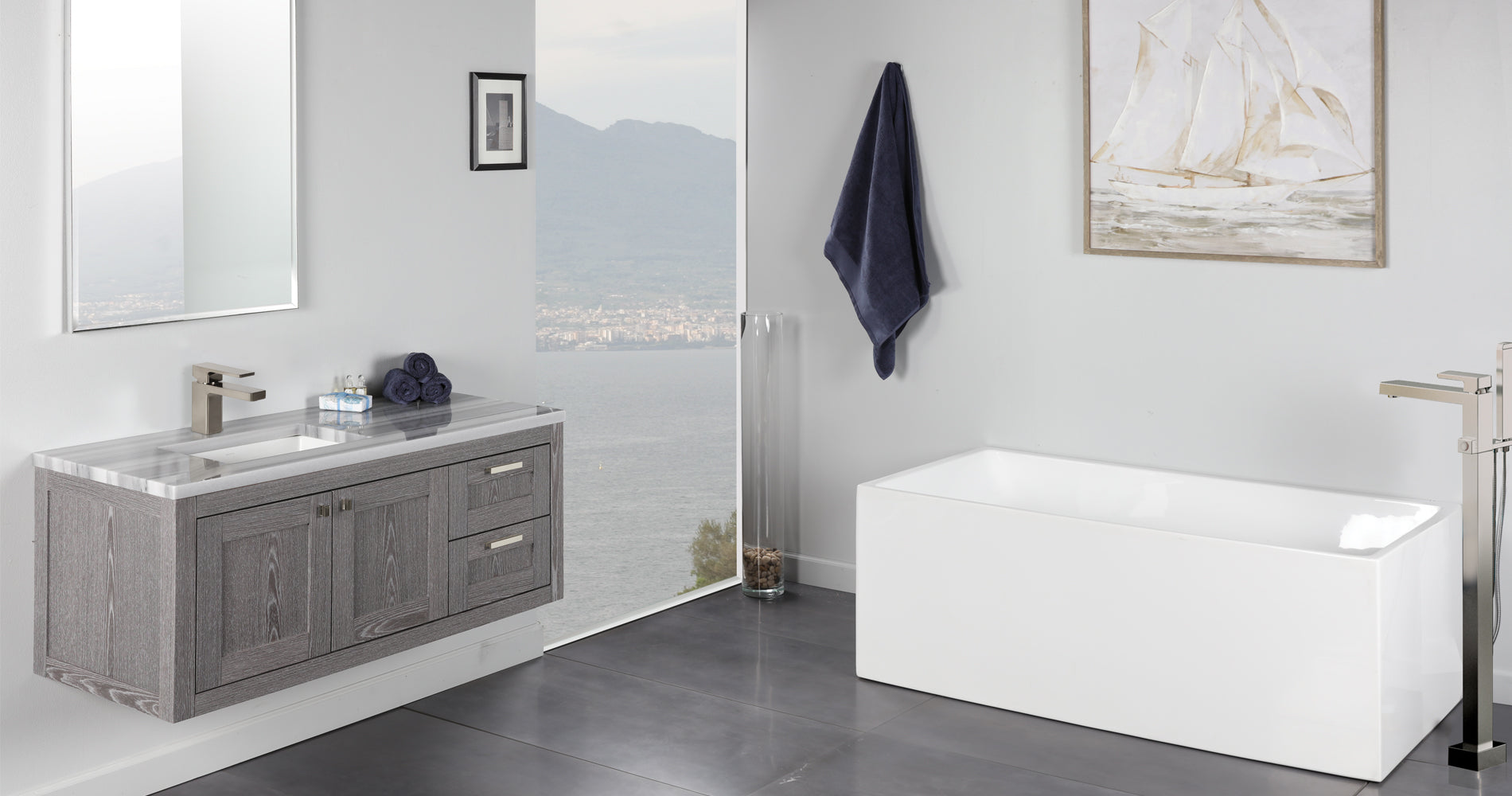 silver oak vanity